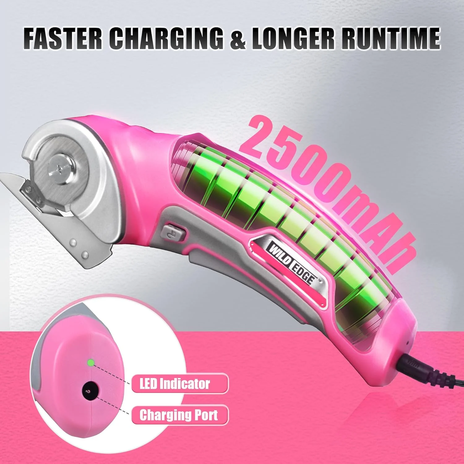 قیچی برقی شارژی وایرلس وایلد ادج برای بانوان، کاتر مقوایی صورتی با باتری 4 ولت با ظرفیت بالا، شارژر سریع، کیف نگهداری، 2 تیغه، جعبه بازکن برقی برای مقوا، فرش، پلاستیک، چرم قیچی برقی شارژی وایرلس وایلد ادج برای بانوان، کاتر مقوایی صورتی با باتری 4 ولت با ظرفیت بالا، شارژر سریع، کیف نگهداری، 2 تیغه، جعبه بازکن برقی برای مقوا، فرش، پلاستیک، چرم