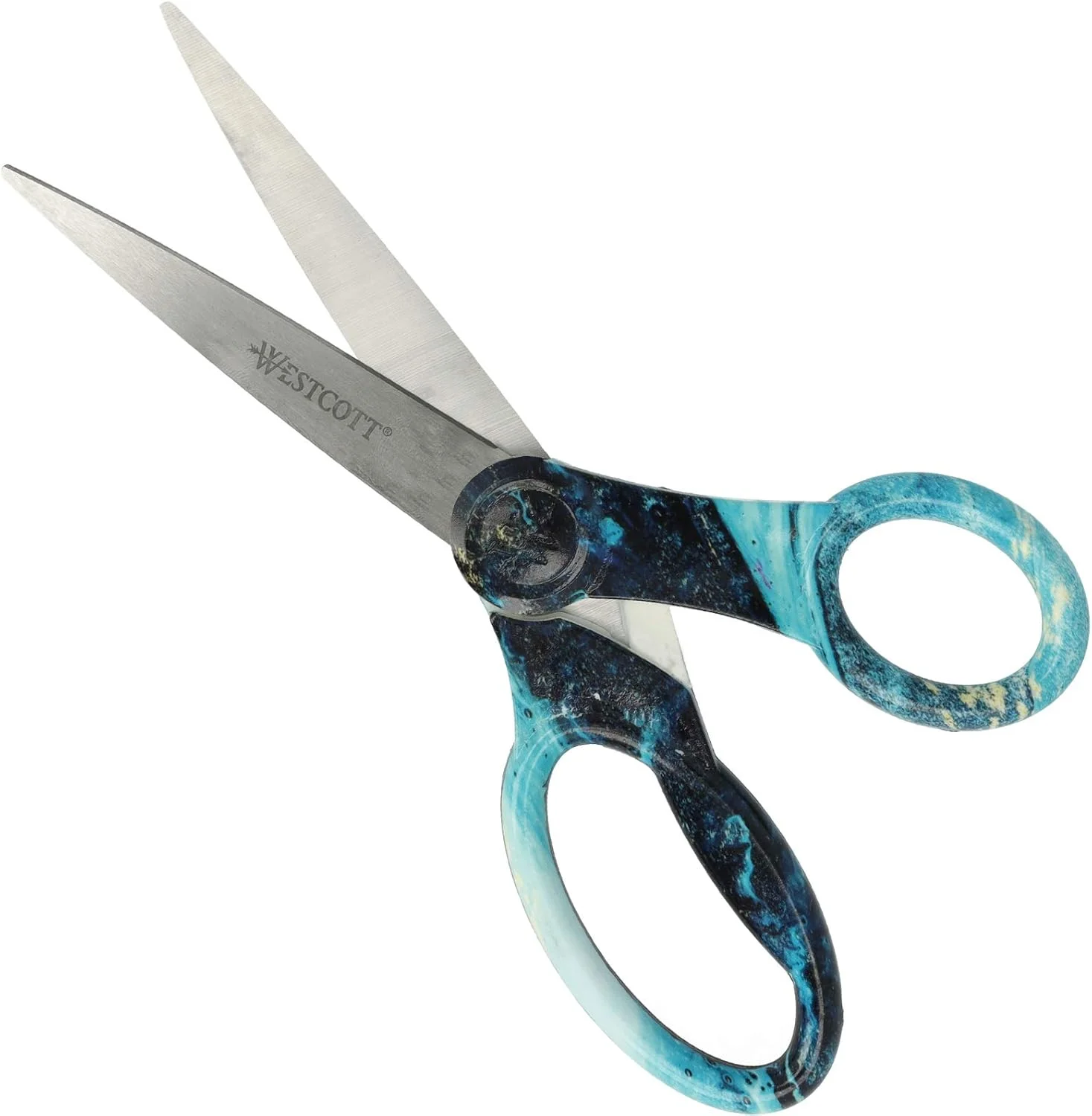 قیچی یونیورسال وستکات با طرح سنگ مرمر و هنر ریختن، تیغه های استیل ضد زنگ و دسته های پلاستیکی، 8 اینچ، فیروزه ای، E-38081 آبی قیچی یونیورسال وستکات با طرح سنگ مرمر و هنر ریختن، تیغه های استیل ضد زنگ و دسته های پلاستیکی، 8 اینچ، فیروزه ای، E-38081 آبی