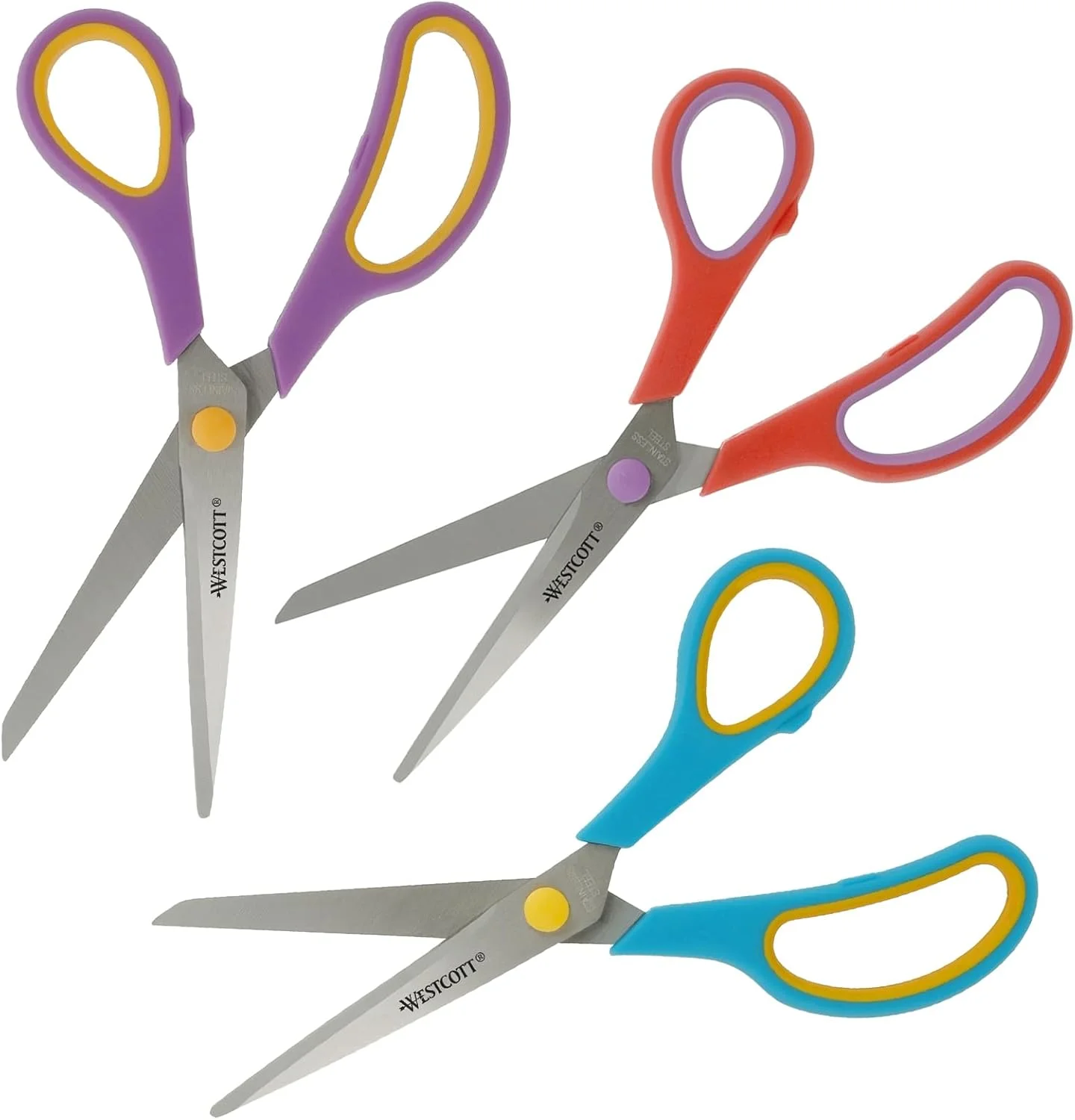 قیچی های دسته آسان وستکات، 3 عددی، مخلوط | ست 3 قیچی همه منظوره با دسته راحت | تیغه استیل ضد زنگ بسیار تیز و بادوام | قیچی برای کاردستی، منزل، مدرسه و اداره | N-90033 00 قیچی های دسته آسان وستکات، 3 عددی، مخلوط | ست 3 قیچی همه منظوره با دسته راحت | تیغه استیل ضد زنگ بسیار تیز و بادوام | قیچی برای کاردستی، منزل، مدرسه و اداره | N-90033 00