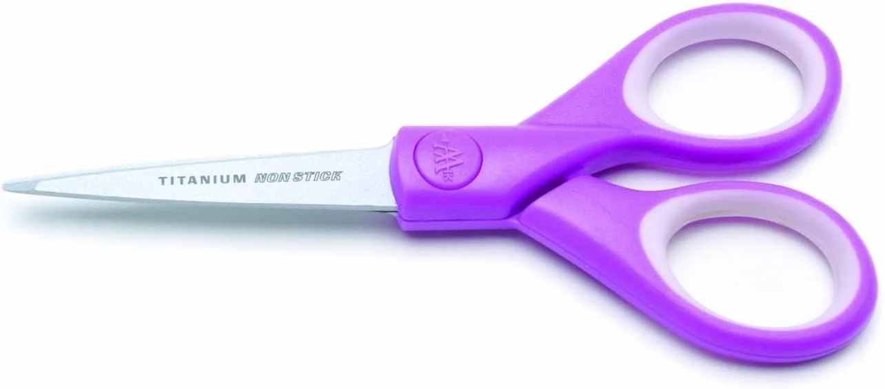 قیچی 5 اینچی تیتانیومی نچسب وستکات با نوک میکرو - بنفش