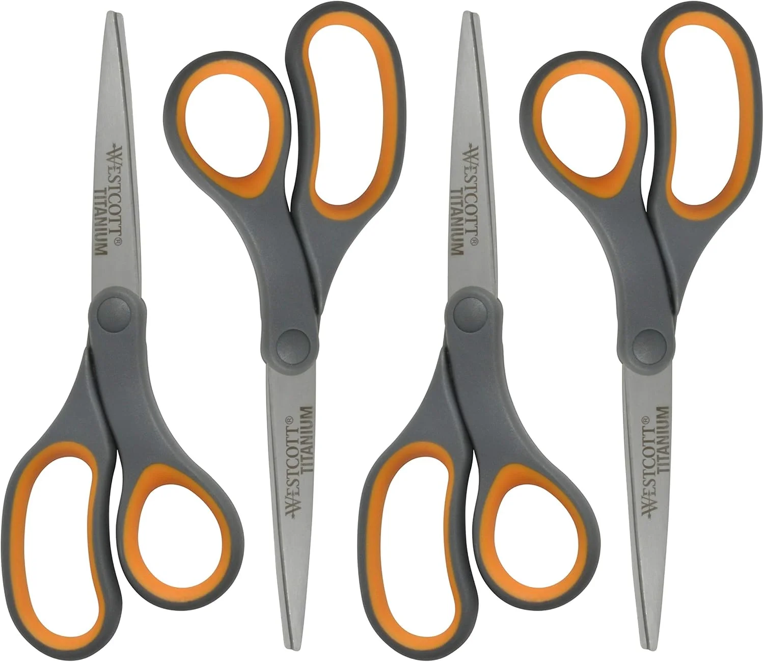 قیچی های تیتانیومی وستکات، دسته نرم، 8 اینچ، مستقیم، خاکستری/زرد، بسته 4 عددی قیچی های تیتانیومی وستکات، دسته نرم، 8 اینچ، مستقیم، خاکستری/زرد، بسته 4 عددی