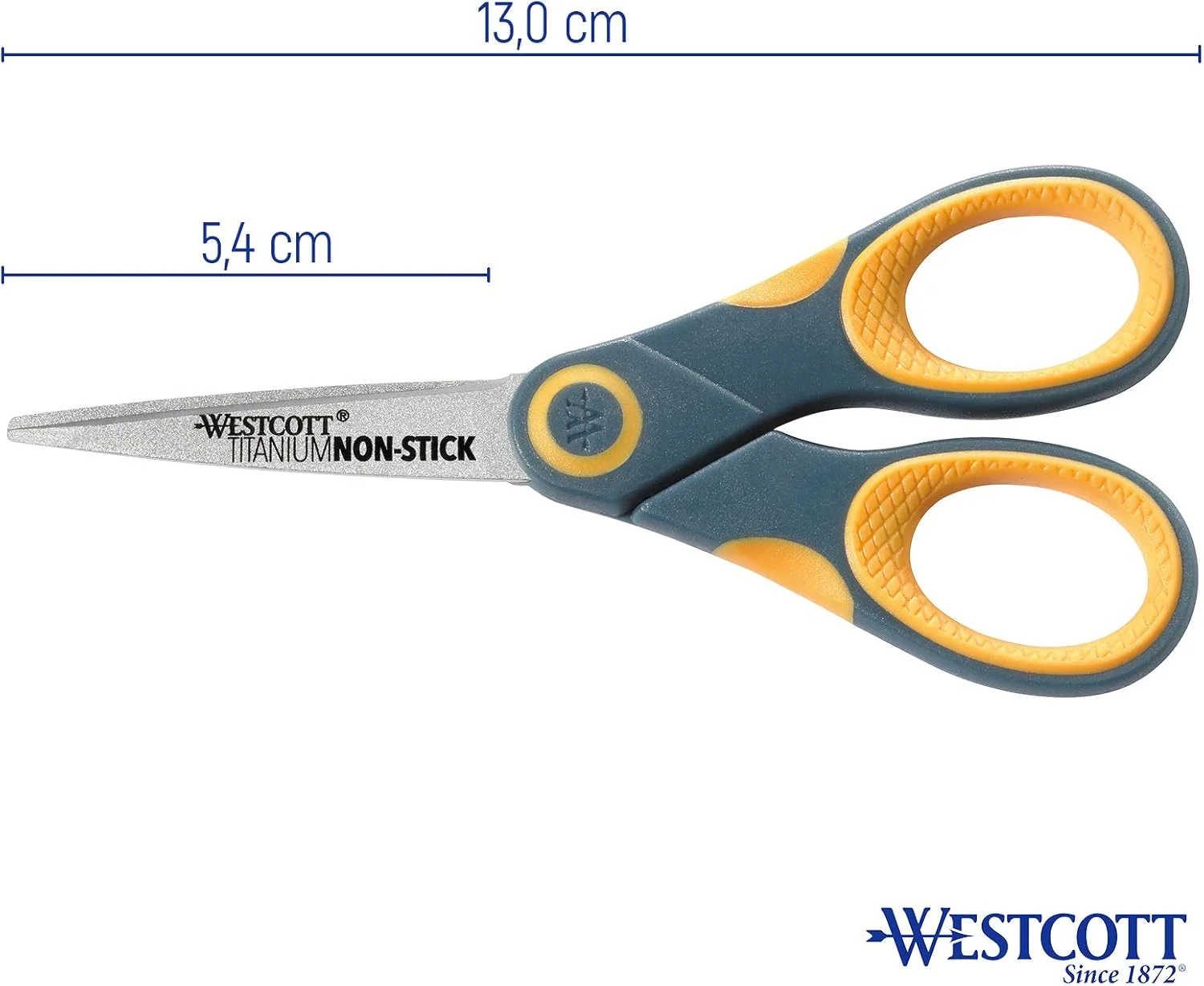 قیچی 5 اینچی مستقیم با روکش تیتانیوم و نچسب Westcott مدل E-33650 00، زرد قیچی 5 اینچی مستقیم با روکش تیتانیوم و نچسب Westcott مدل E-33650 00، زرد