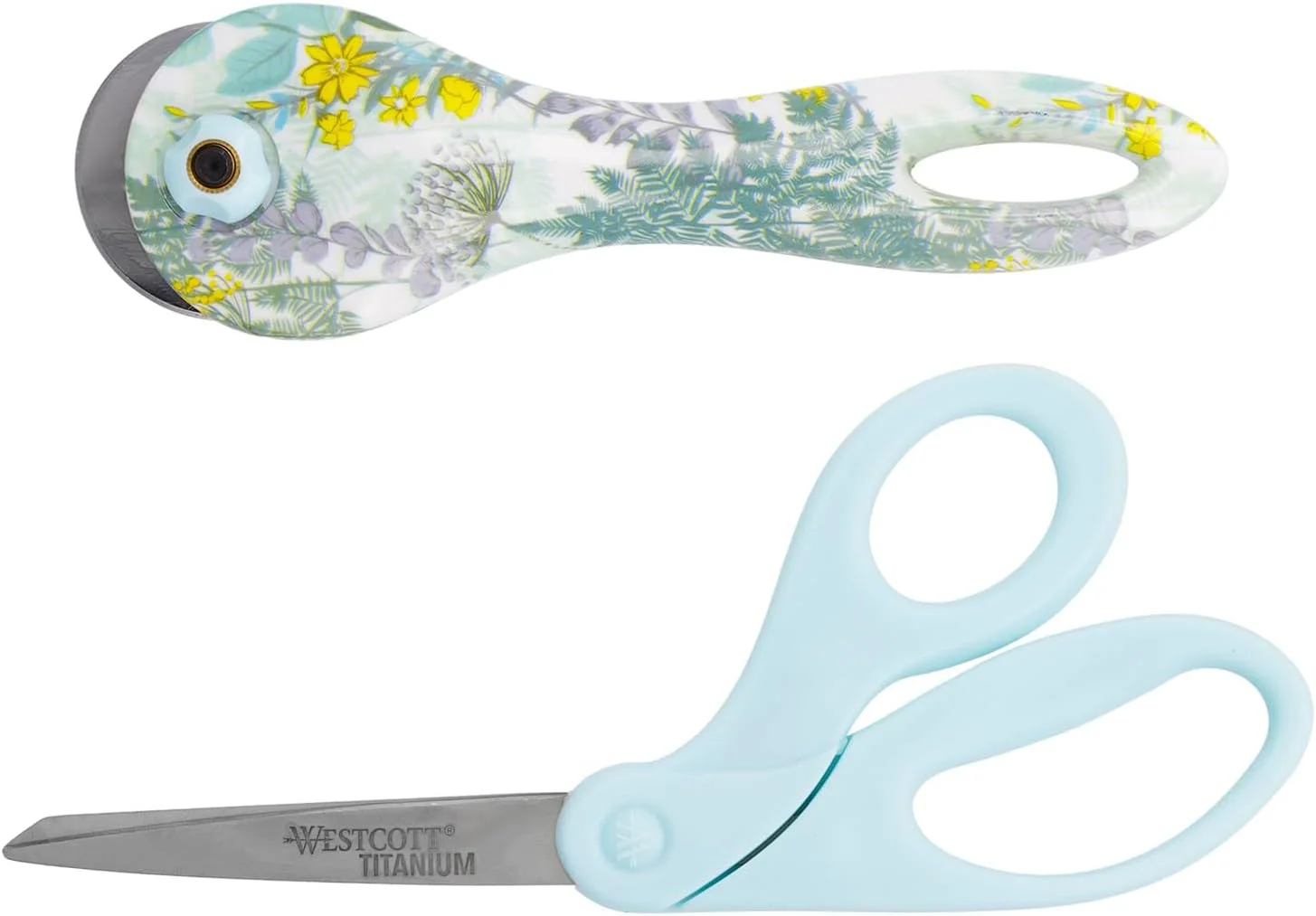 ست قیچی خیاطی و کاتر چرخشی Westcott، برش دقیق پارچه، کاغذ، وینیل و موارد دیگر، لوازم خیاطی با تیغه های بسیار تیز و قوی، 17636