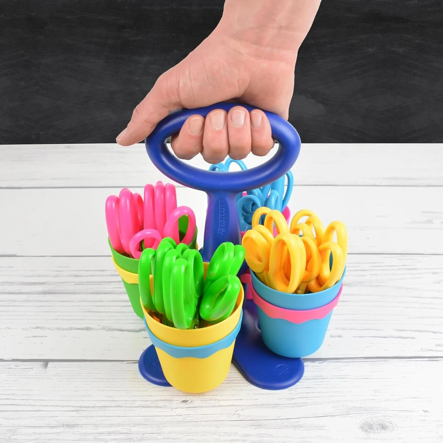 قیچی و جای قیچی مدرسه وستکات، قیچی ایمنی نوک تیز 5 اینچی برای کودکان، متنوع، بسته 24 عددی (14755) قیچی و جای قیچی مدرسه وستکات، قیچی ایمنی نوک تیز 5 اینچی برای کودکان، متنوع، بسته 24 عددی (14755)