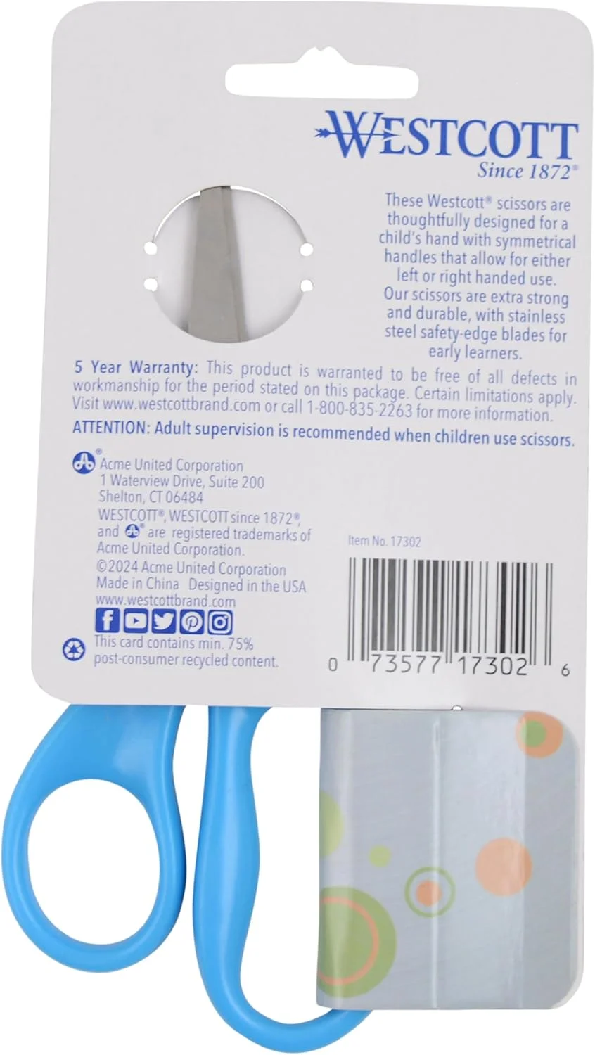 قیچی نوک تیز 5 اینچی وستcott برای کودکان 6 تا 8 سال - قیچی بادوام مدرسه یا کاردستی در رنگ های متنوع قرمز یا آبی قیچی نوک تیز 5 اینچی وستcott برای کودکان 6 تا 8 سال - قیچی بادوام مدرسه یا کاردستی در رنگ های متنوع قرمز یا آبی