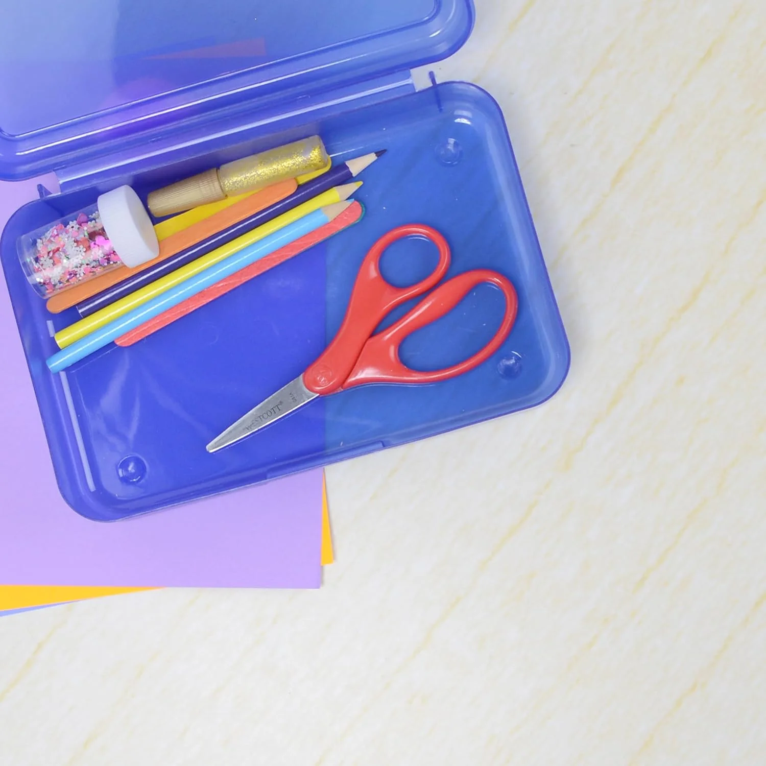 قیچی نوک تیز 5 اینچی وستcott برای کودکان 6 تا 8 سال - قیچی بادوام مدرسه یا کاردستی در رنگ های متنوع قرمز یا آبی قیچی نوک تیز 5 اینچی وستcott برای کودکان 6 تا 8 سال - قیچی بادوام مدرسه یا کاردستی در رنگ های متنوع قرمز یا آبی