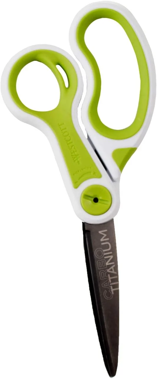 قیچی 8 اینچی کاربوتیتانیومی وستکات مدل Glide، تیغه صاف (17443)، سفید/سبز قیچی 8 اینچی کاربوتیتانیومی وستکات مدل Glide، تیغه صاف (17443)، سفید/سبز