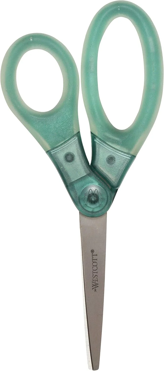 قیچی چند منظوره 8 اینچی Westcott با دسته ژله ای، مناسب برای دفتر و خانه، سبز