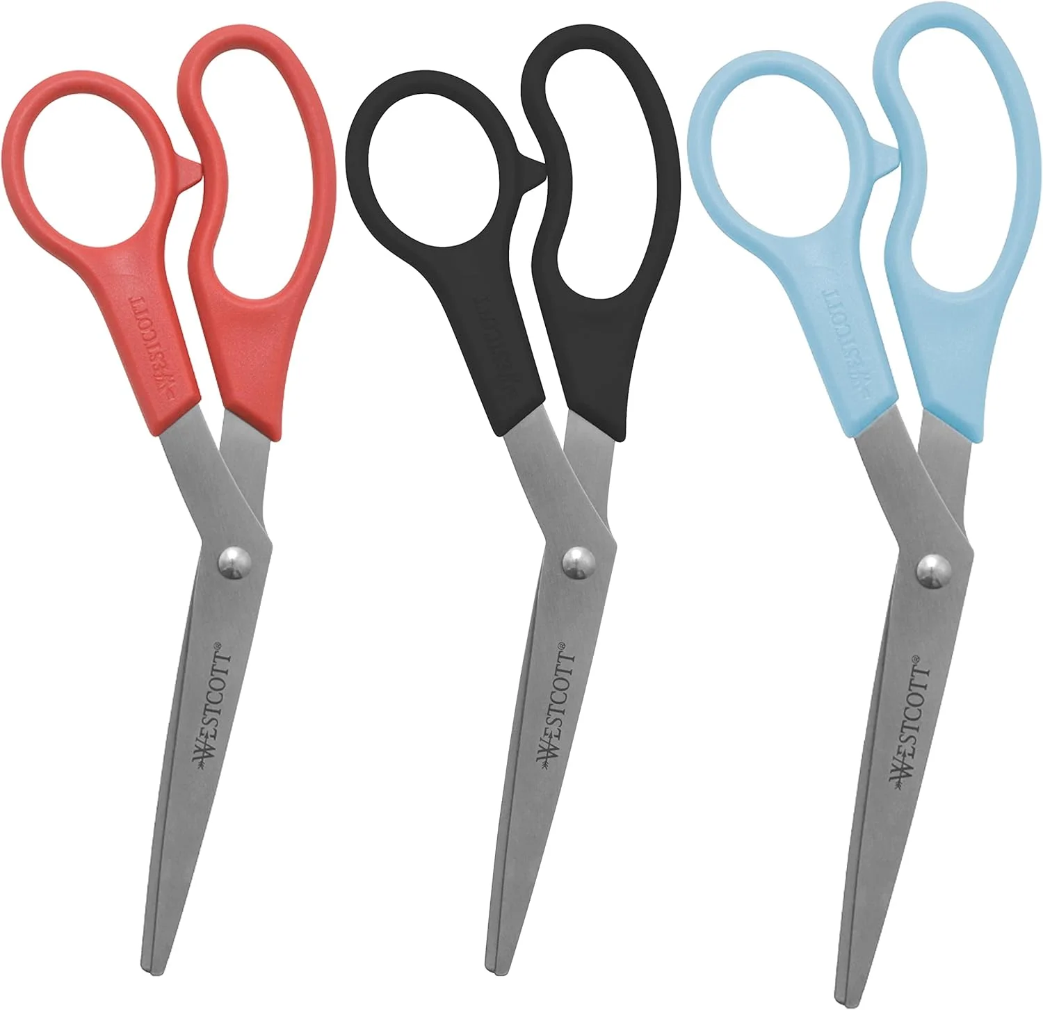 قیچی همه کاره خمیده 8 اینچی Westcott، بسته 3 عددی، رنگ های متنوع قیچی همه کاره خمیده 8 اینچی Westcott، بسته 3 عددی، رنگ های متنوع