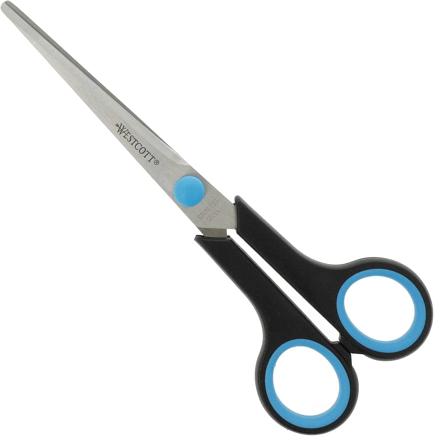 قیچی آسان گیر وستکات مدل E-30271 00، دسته پلاستیکی، 17.4 سانتی متر، 12 عدد، بسته 12 عددی، مشکی/آبی