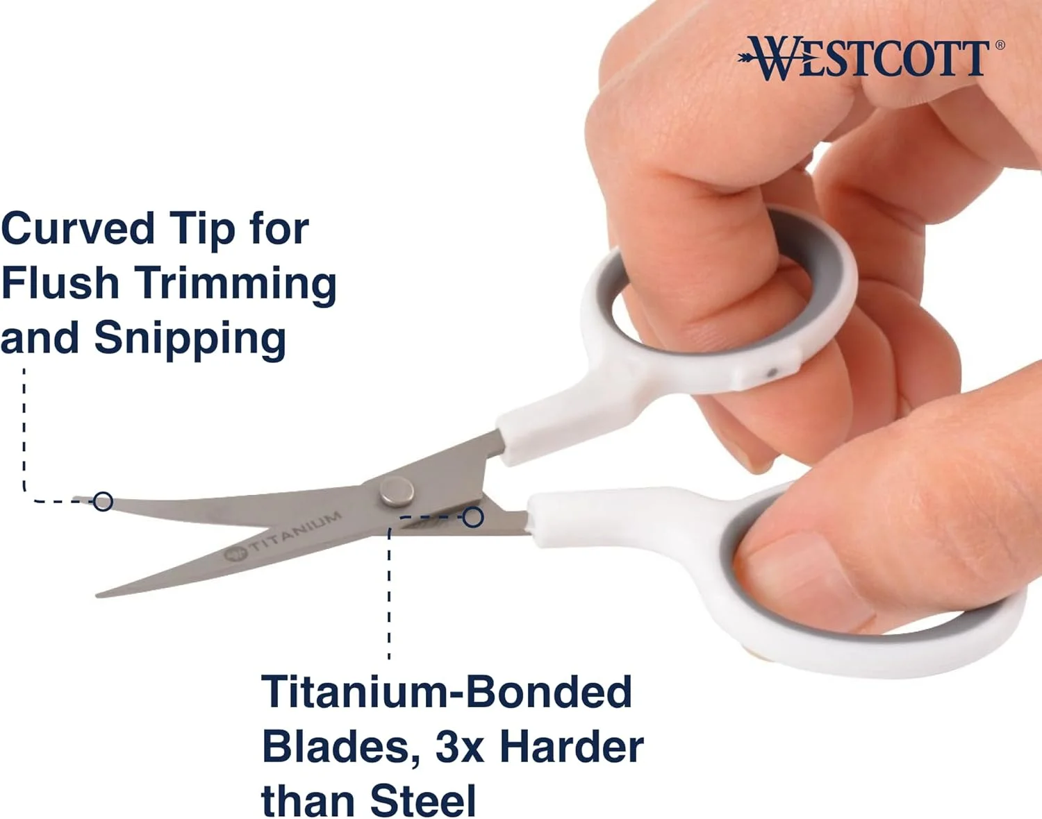 قیچی گلدوزی تیتانیومی با تیغه خمیده 4 اینچی وستکات مدل 16380-001 مناسب برای کارهای دستی، سفید/خاکستری قیچی گلدوزی تیتانیومی با تیغه خمیده 4 اینچی وستکات مدل 16380-001 مناسب برای کارهای دستی، سفید/خاکستری