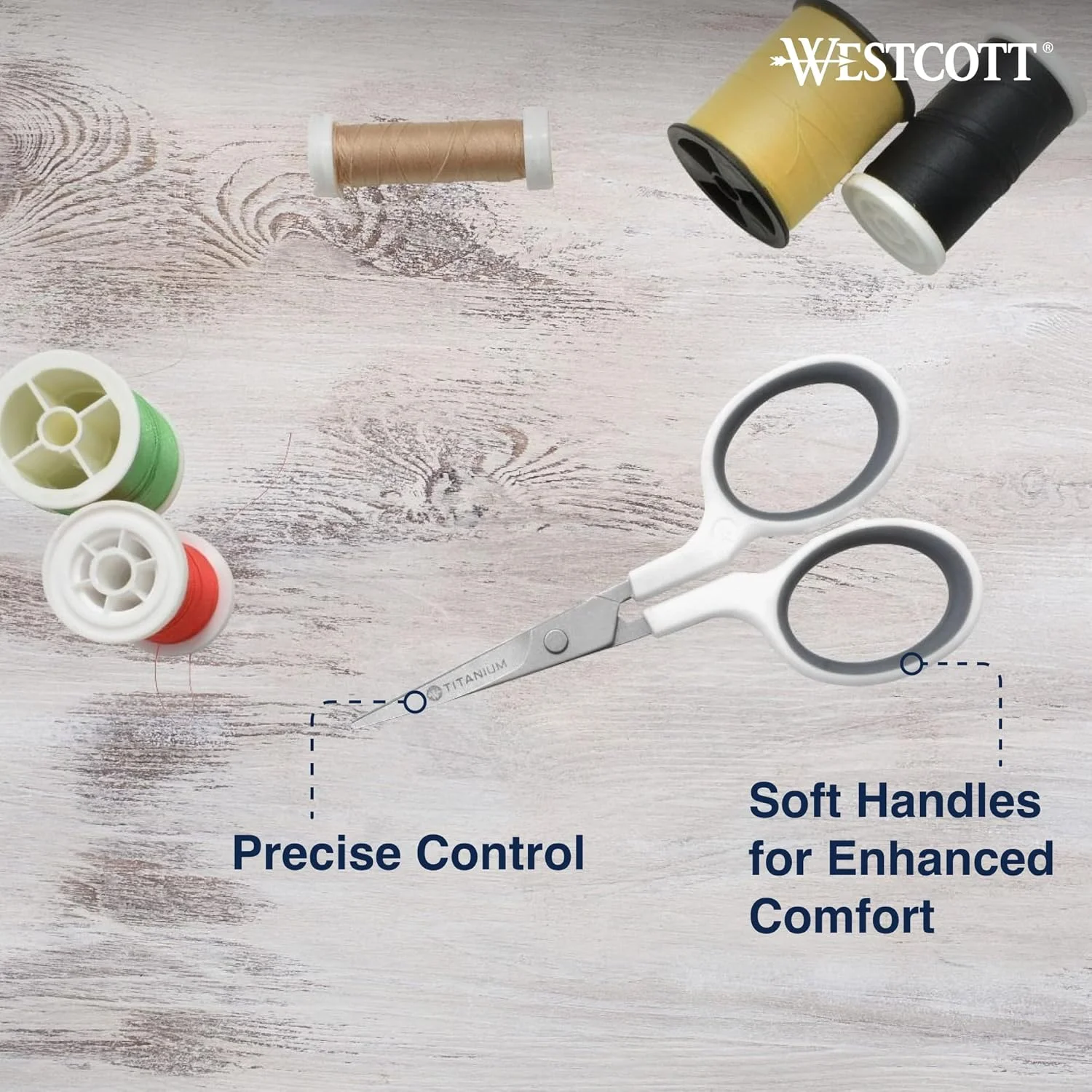 قیچی گلدوزی تیتانیومی با تیغه خمیده 4 اینچی وستکات مدل 16380-001 مناسب برای کارهای دستی، سفید/خاکستری قیچی گلدوزی تیتانیومی با تیغه خمیده 4 اینچی وستکات مدل 16380-001 مناسب برای کارهای دستی، سفید/خاکستری