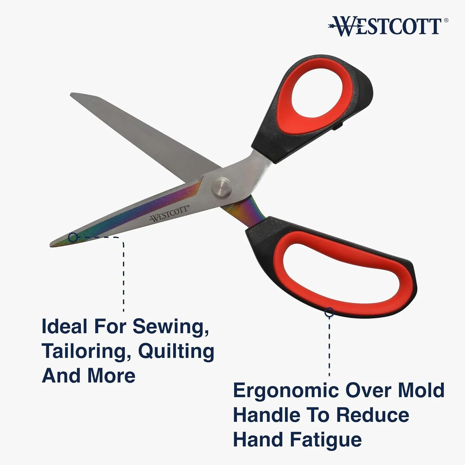 قیچی خیاطی 9.5 اینچی Westcott 17780 برای کاردستی، قرمز/مشکی قیچی خیاطی 9.5 اینچی Westcott 17780 برای کاردستی، قرمز/مشکی