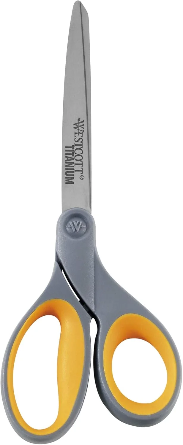 قیچی سافت گریپ وستکات E-30493 00، تیغه های فولاد ضد زنگ نیترید تیتانیوم 11 سانتی متر، خاکستری/زرد 23 سانتی متر قیچی سافت گریپ وستکات E-30493 00، تیغه های فولاد ضد زنگ نیترید تیتانیوم 11 سانتی متر، خاکستری/زرد 23 سانتی متر