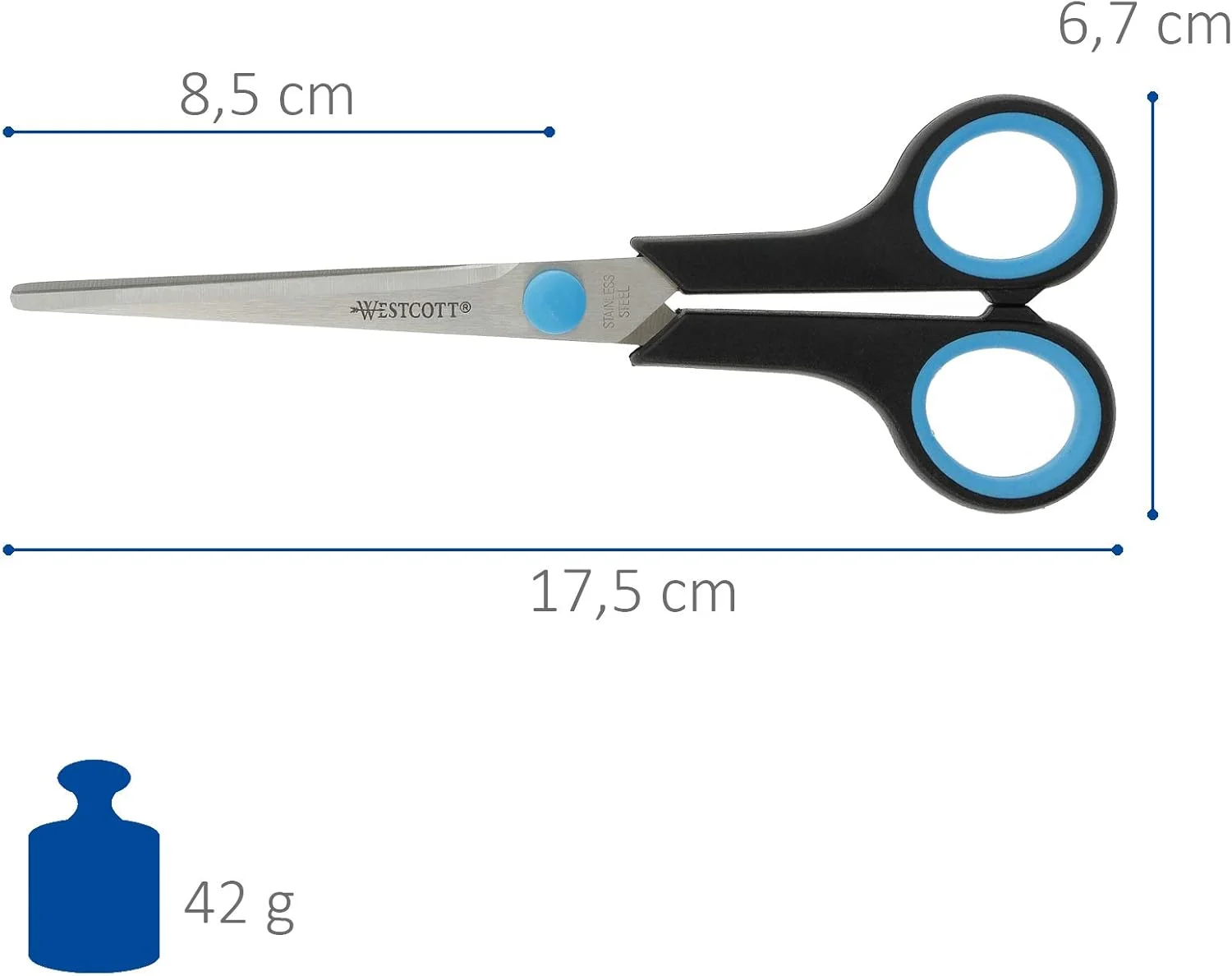 قیچی آسان گیر وستکات مدل E-30271 00، دسته پلاستیکی، 17.4 سانتی متر، 12 عدد، بسته 12 عددی، مشکی/آبی قیچی آسان گیر وستکات مدل E-30271 00، دسته پلاستیکی، 17.4 سانتی متر، 12 عدد، بسته 12 عددی، مشکی/آبی