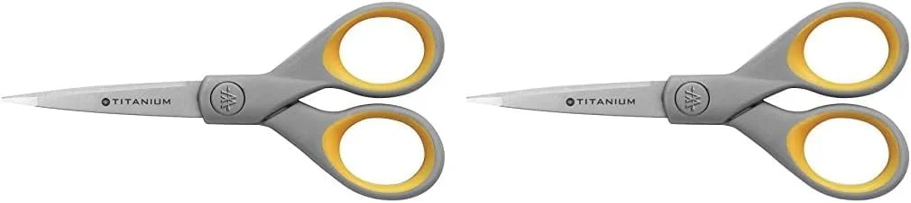 قیچی کاردستی 12.7 سانتی متری نوک تیز با روکش تیتانیوم و دسته نرم وستکات مدل 13525، خاکستری/زرد (بسته 2 عددی) قیچی کاردستی 12.7 سانتی متری نوک تیز با روکش تیتانیوم و دسته نرم وستکات مدل 13525، خاکستری/زرد (بسته 2 عددی)