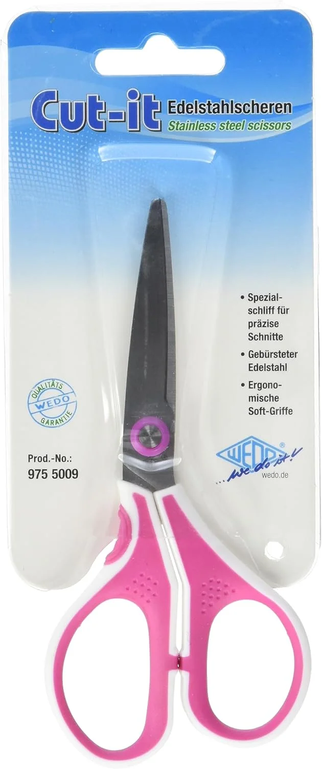 قیچی استیل 13 سانتی متری Wedo 975 5009 Cut-it با دسته نرم - صورتی قیچی استیل 13 سانتی متری Wedo 975 5009 Cut-it با دسته نرم - صورتی
