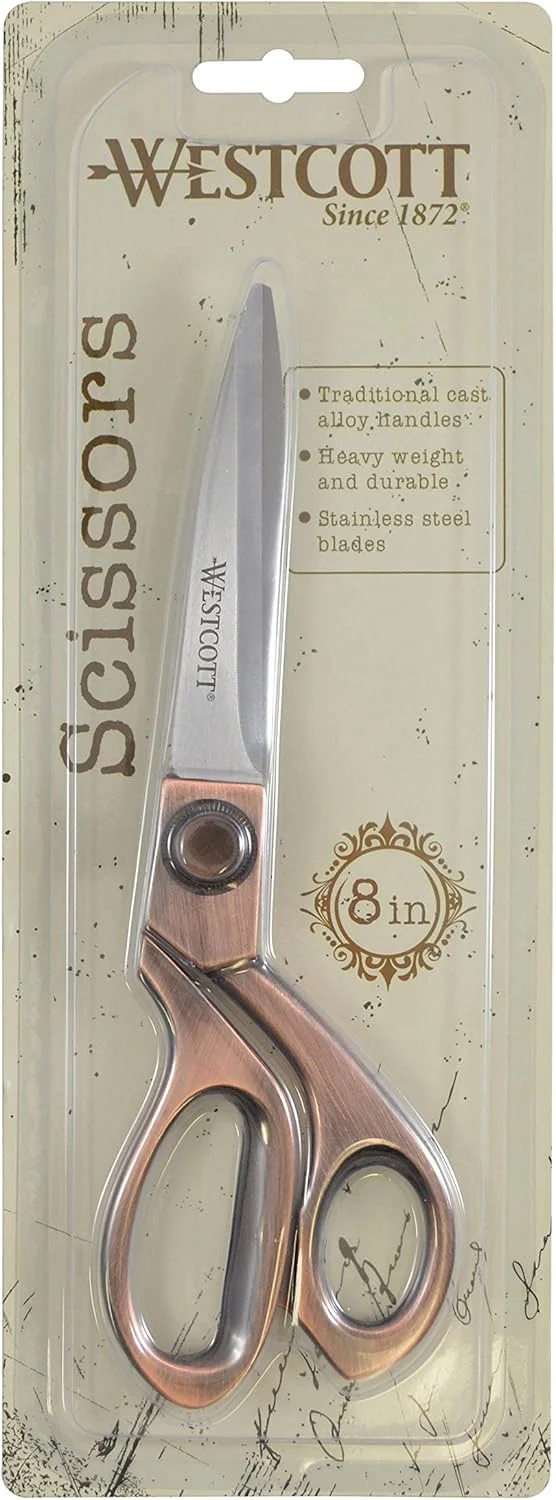 قیچی وستکات مدل E-16459 00 وینتیج، تیغه های استیل ضد زنگ 9 سانتی متری، دسته مسی، 8 اینچ قیچی وستکات مدل E-16459 00 وینتیج، تیغه های استیل ضد زنگ 9 سانتی متری، دسته مسی، 8 اینچ