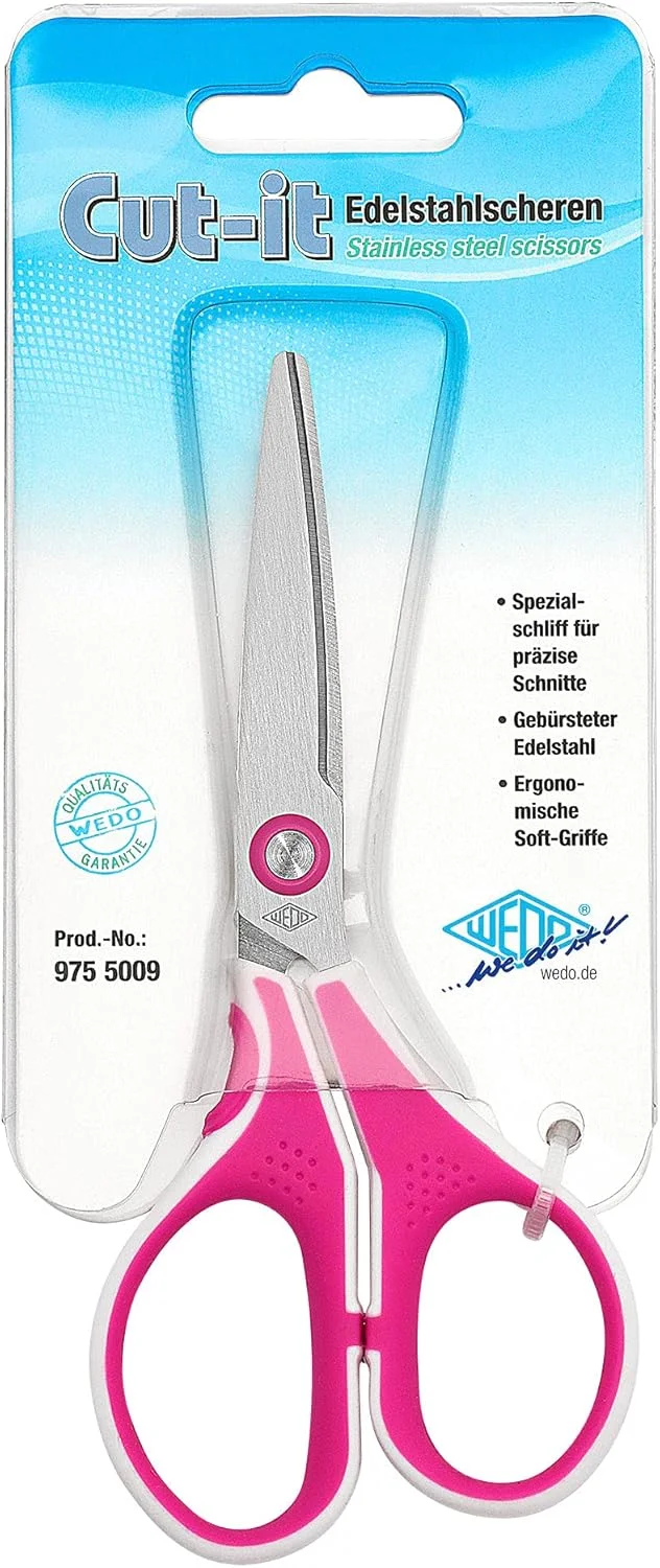 قیچی استیل 13 سانتی متری Wedo 975 5009 Cut-it با دسته نرم - صورتی قیچی استیل 13 سانتی متری Wedo 975 5009 Cut-it با دسته نرم - صورتی