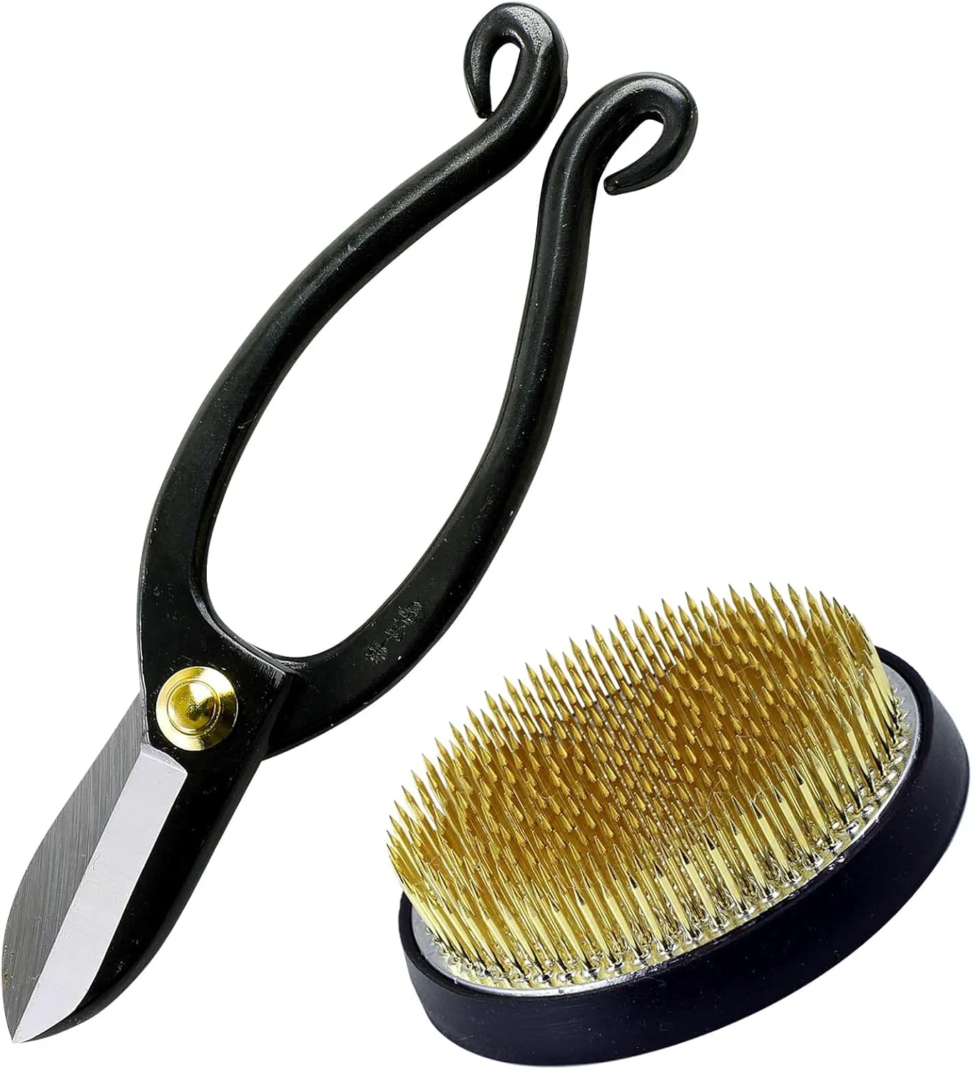 مجموعه ابزار ضروری ایکبانا وازاکورا 2 عددی ساخت ژاپن [قیچی ایکنوبو + کیت کنزان برنجی گرد 80 میلی متری]