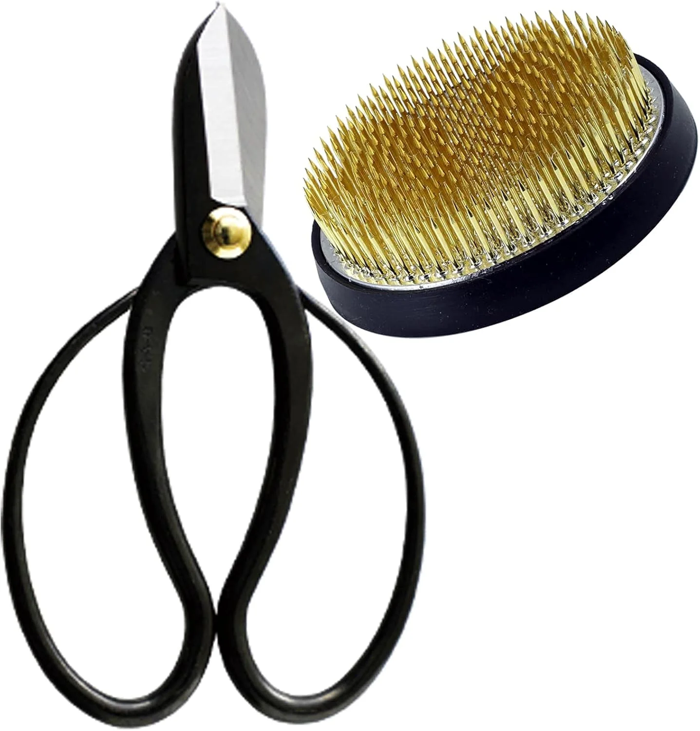 ست ابزار ضروری ایکibana وازاکورا 2 عددی ژاپنی ساخت ژاپن، کیت گل آرایی [قیچی Koryu + کنزان برنجی گرد 80 میلی متری]