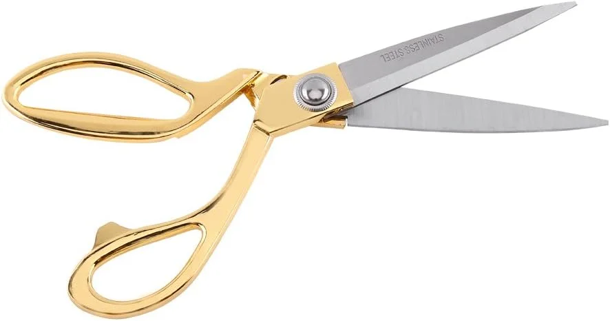 قیچی خیاطی استیل Wakects با تیغه تیز و دسته طلایی قیچی خیاطی استیل Wakects با تیغه تیز و دسته طلایی