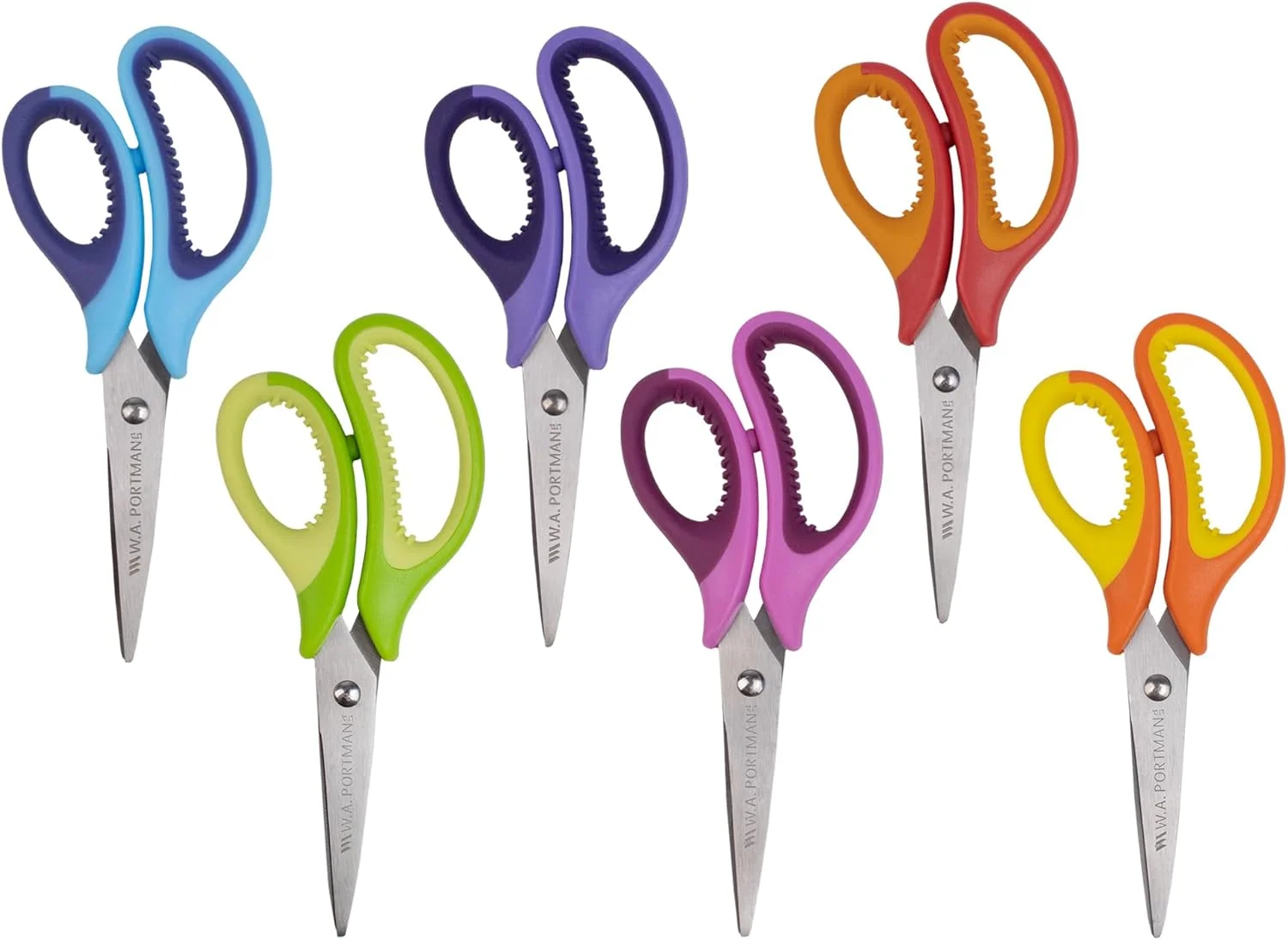 قیچی نوک تیز کودکانه W.A. Portman بسته 6 عددی - قیچی کوچک برای لوازم کاردستی منزل و کلاس - قیچی ایمنی کودکانه برای بازگشت به مدرسه - قیچی نوک تیز برای کودکان قیچی نوک تیز کودکانه W.A. Portman بسته 6 عددی - قیچی کوچک برای لوازم کاردستی منزل و کلاس - قیچی ایمنی کودکانه برای بازگشت به مدرسه - قیچی نوک تیز برای کودکان