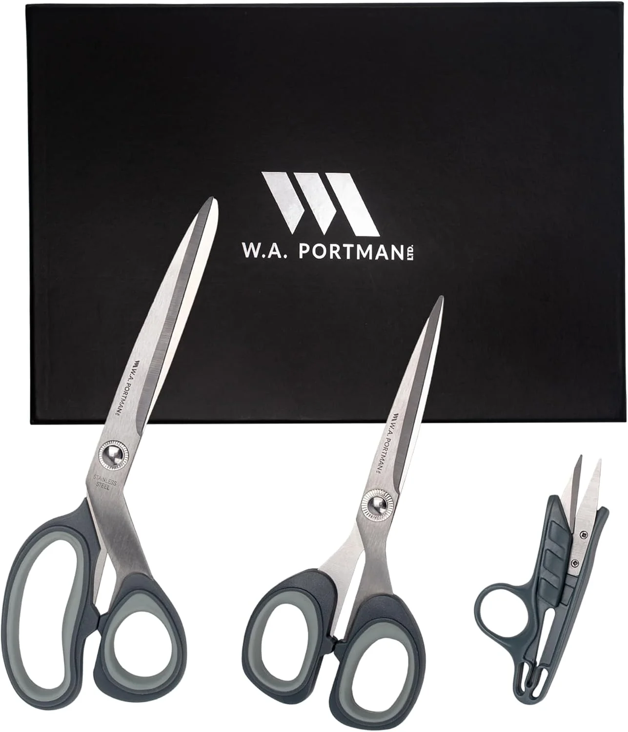 ست قیچی پارچه 3 تکه W.A. Portman WA - بسته 3 عددی قیچی خیاطی برای برش پارچه - 1 عدد قیچی پارچه بزرگ - 1 عدد قیچی پارچه متوسط - 1 عدد قیچی نخ - قیچی خیاطی ست قیچی پارچه 3 تکه W.A. Portman WA - بسته 3 عددی قیچی خیاطی برای برش پارچه - 1 عدد قیچی پارچه بزرگ - 1 عدد قیچی پارچه متوسط - 1 عدد قیچی نخ - قیچی خیاطی