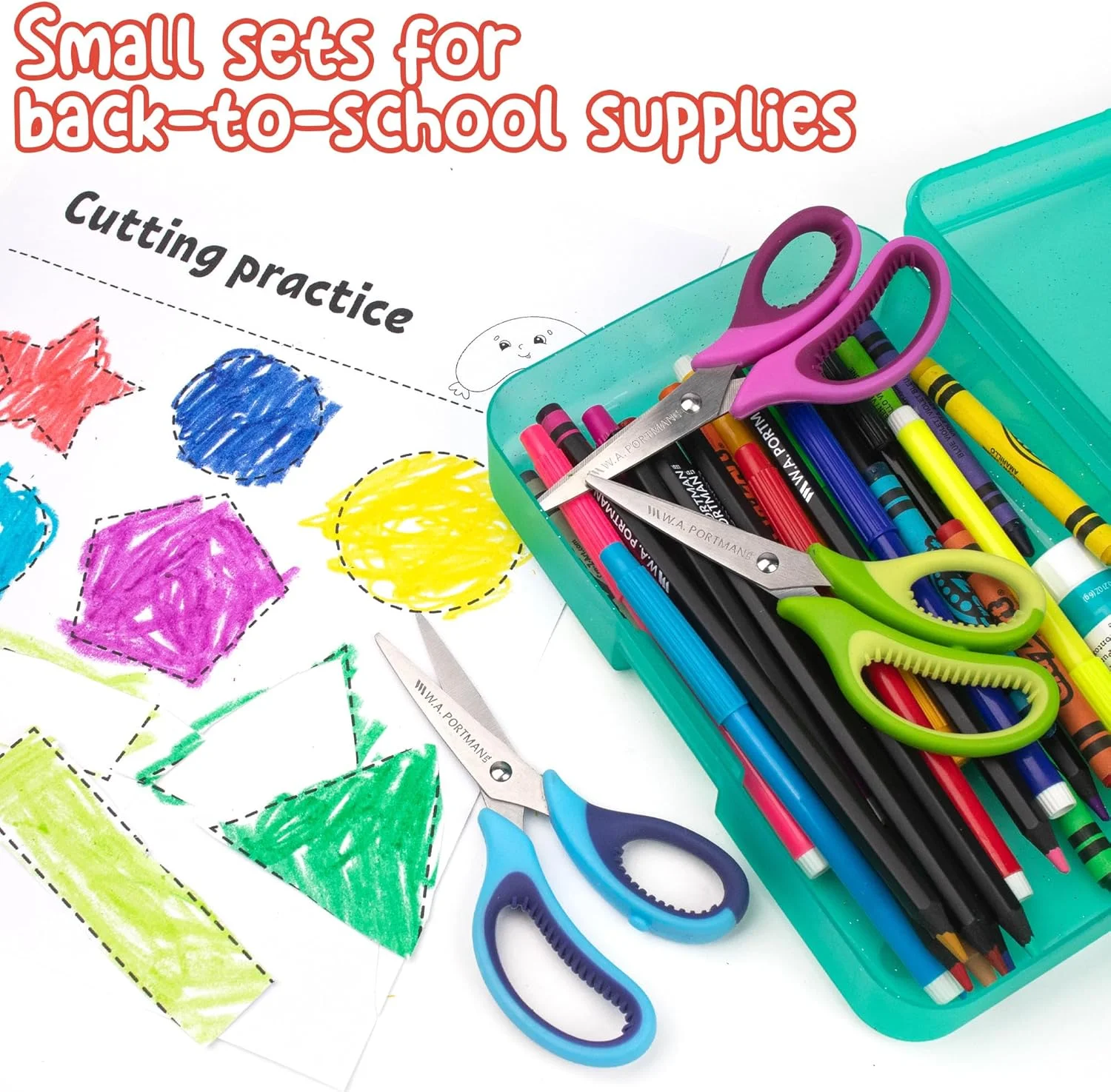 قیچی نوک تیز کودکانه W.A. Portman بسته 6 عددی - قیچی کوچک برای لوازم کاردستی منزل و کلاس - قیچی ایمنی کودکانه برای بازگشت به مدرسه - قیچی نوک تیز برای کودکان قیچی نوک تیز کودکانه W.A. Portman بسته 6 عددی - قیچی کوچک برای لوازم کاردستی منزل و کلاس - قیچی ایمنی کودکانه برای بازگشت به مدرسه - قیچی نوک تیز برای کودکان