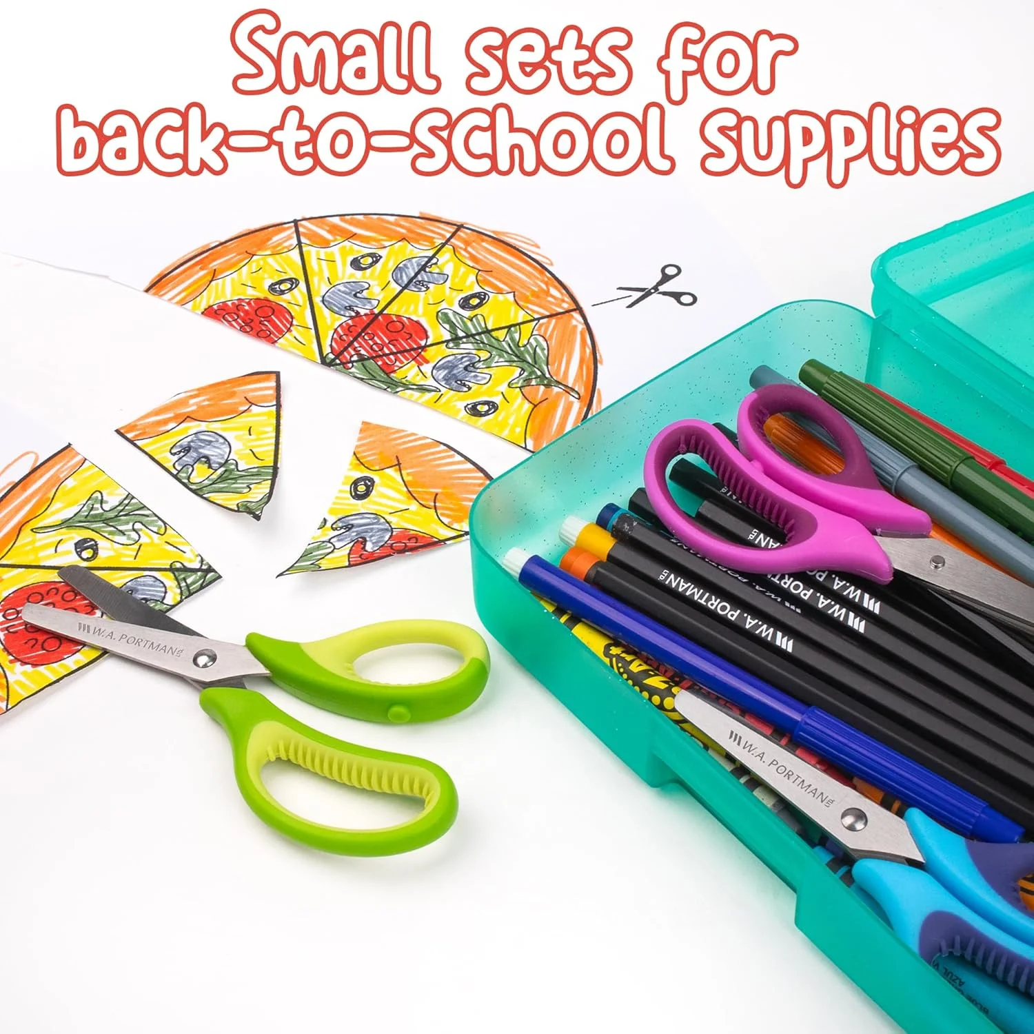 قیچی کودکانه نوک گرد W.A. Portman بسته 6 عددی - قیچی کوچک برای لوازم کاردستی منزل و کلاس - قیچی ایمنی کودکانه برای بازگشت به مدرسه - قیچی نوک گرد برای کودکان قیچی کودکانه نوک گرد W.A. Portman بسته 6 عددی - قیچی کوچک برای لوازم کاردستی منزل و کلاس - قیچی ایمنی کودکانه برای بازگشت به مدرسه - قیچی نوک گرد برای کودکان