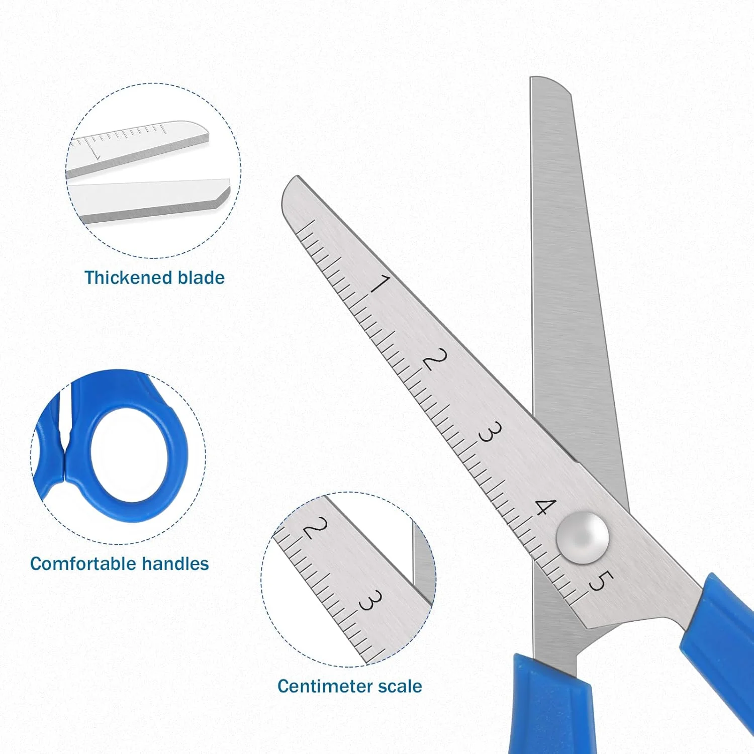 قیچی کودک Vutyvve، قیچی ایمنی نوک گرد برای کودکان، تیغه های استیل ضد زنگ با مقیاس سانتی متر، برش دقیق تر، مجموعه 6 عددی قیچی کودک Vutyvve، قیچی ایمنی نوک گرد برای کودکان، تیغه های استیل ضد زنگ با مقیاس سانتی متر، برش دقیق تر، مجموعه 6 عددی