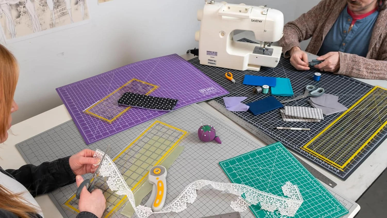 ست قیچی پارچه 3 تکه W.A. Portman WA - بسته 3 عددی قیچی خیاطی برای برش پارچه - 1 عدد قیچی پارچه بزرگ - 1 عدد قیچی پارچه متوسط - 1 عدد قیچی نخ - قیچی خیاطی