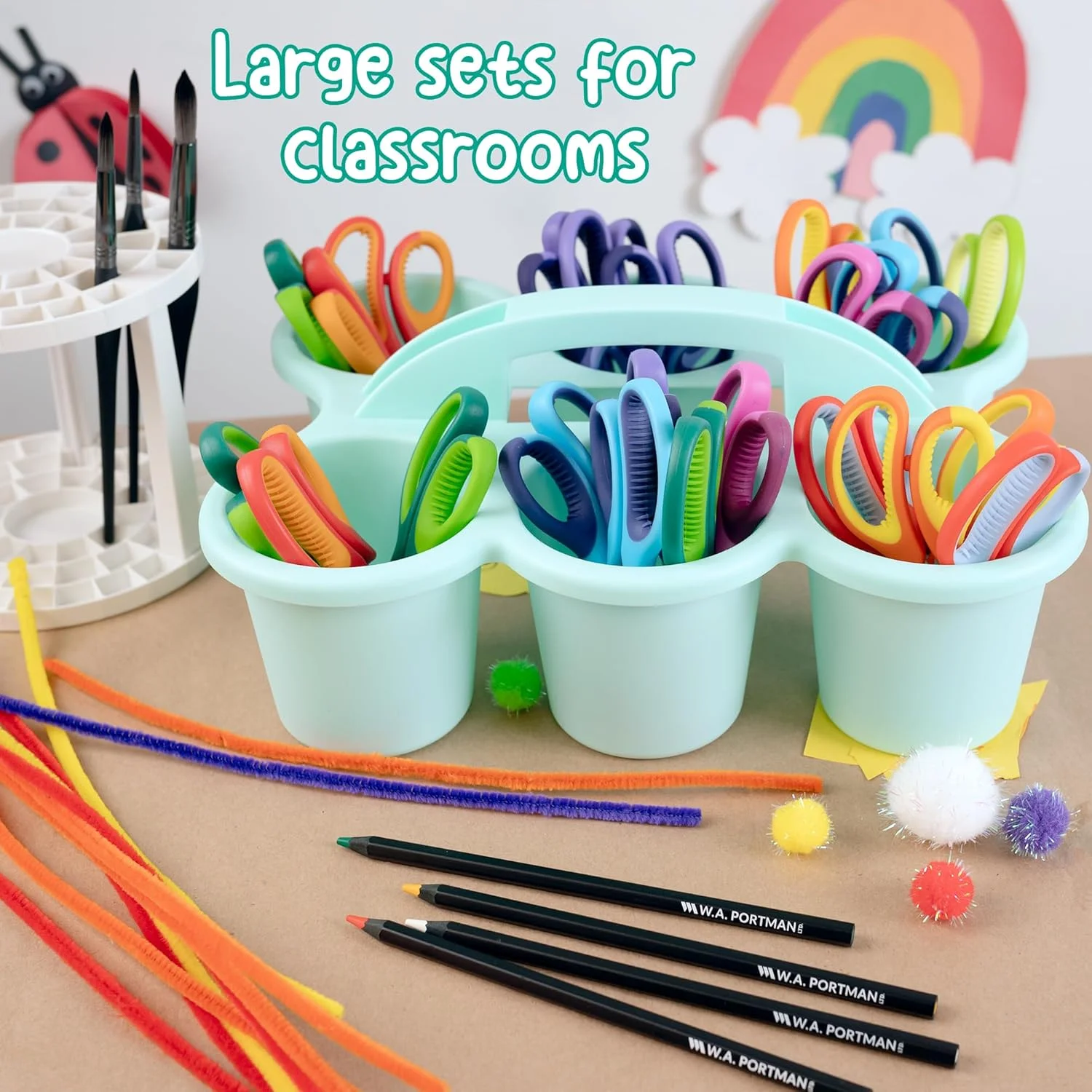 قیچی نوک تیز کودکانه W.A. Portman بسته 6 عددی - قیچی کوچک برای لوازم کاردستی منزل و کلاس - قیچی ایمنی کودکانه برای بازگشت به مدرسه - قیچی نوک تیز برای کودکان قیچی نوک تیز کودکانه W.A. Portman بسته 6 عددی - قیچی کوچک برای لوازم کاردستی منزل و کلاس - قیچی ایمنی کودکانه برای بازگشت به مدرسه - قیچی نوک تیز برای کودکان