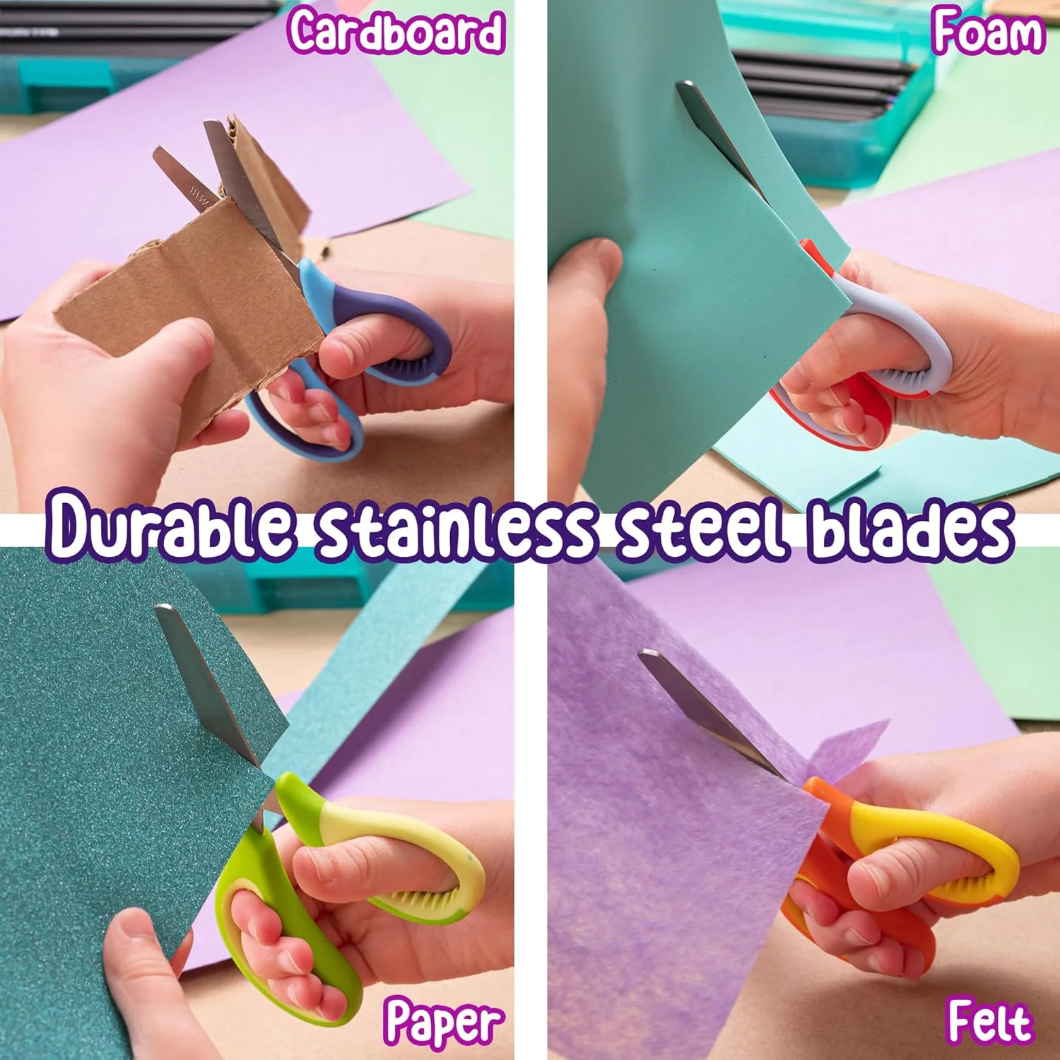 قیچی کودکانه نوک گرد W.A. Portman بسته 6 عددی - قیچی کوچک برای لوازم کاردستی منزل و کلاس - قیچی ایمنی کودکانه برای بازگشت به مدرسه - قیچی نوک گرد برای کودکان قیچی کودکانه نوک گرد W.A. Portman بسته 6 عددی - قیچی کوچک برای لوازم کاردستی منزل و کلاس - قیچی ایمنی کودکانه برای بازگشت به مدرسه - قیچی نوک گرد برای کودکان