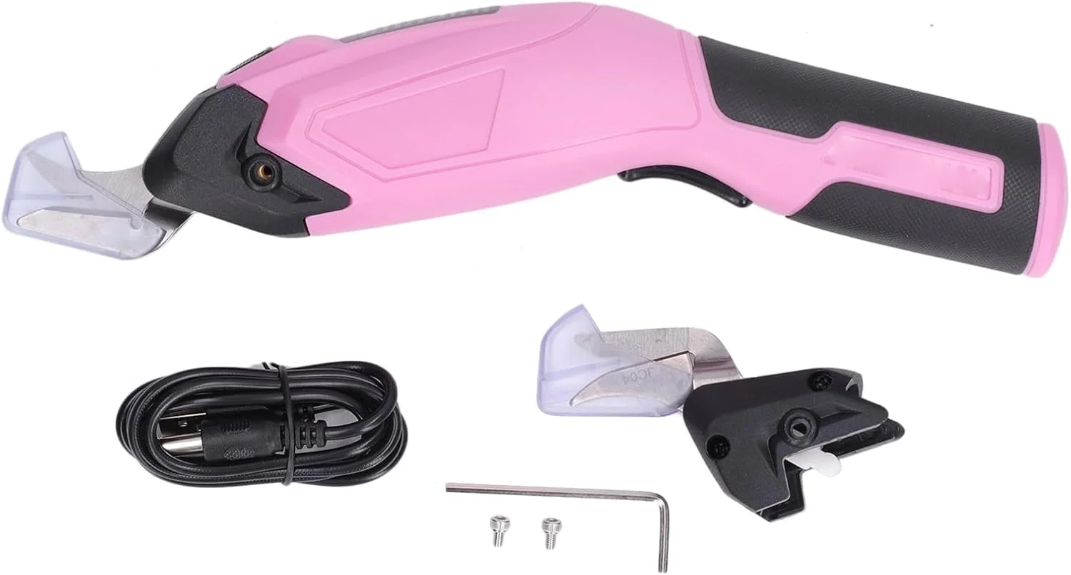 قیچی برقی شارژی بدون سیم Vomeko، برش دهنده پارچه با شارژ USB و دسته ارگونومیک برای چرم، مقوا، پلاستیک (1500mAh، آلیاژ آلومینیوم) قیچی برقی شارژی بدون سیم Vomeko، برش دهنده پارچه با شارژ USB و دسته ارگونومیک برای چرم، مقوا، پلاستیک (1500mAh، آلیاژ آلومینیوم)