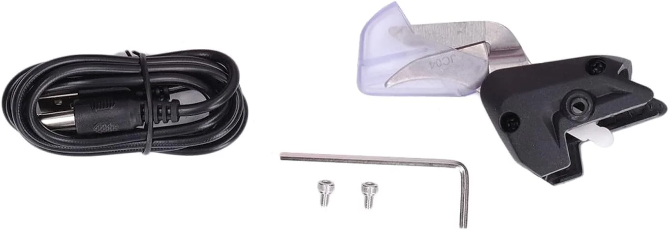 قیچی برقی شارژی بدون سیم Vomeko، برش دهنده پارچه با شارژ USB و دسته ارگونومیک برای چرم، مقوا، پلاستیک (1500mAh، آلیاژ آلومینیوم)