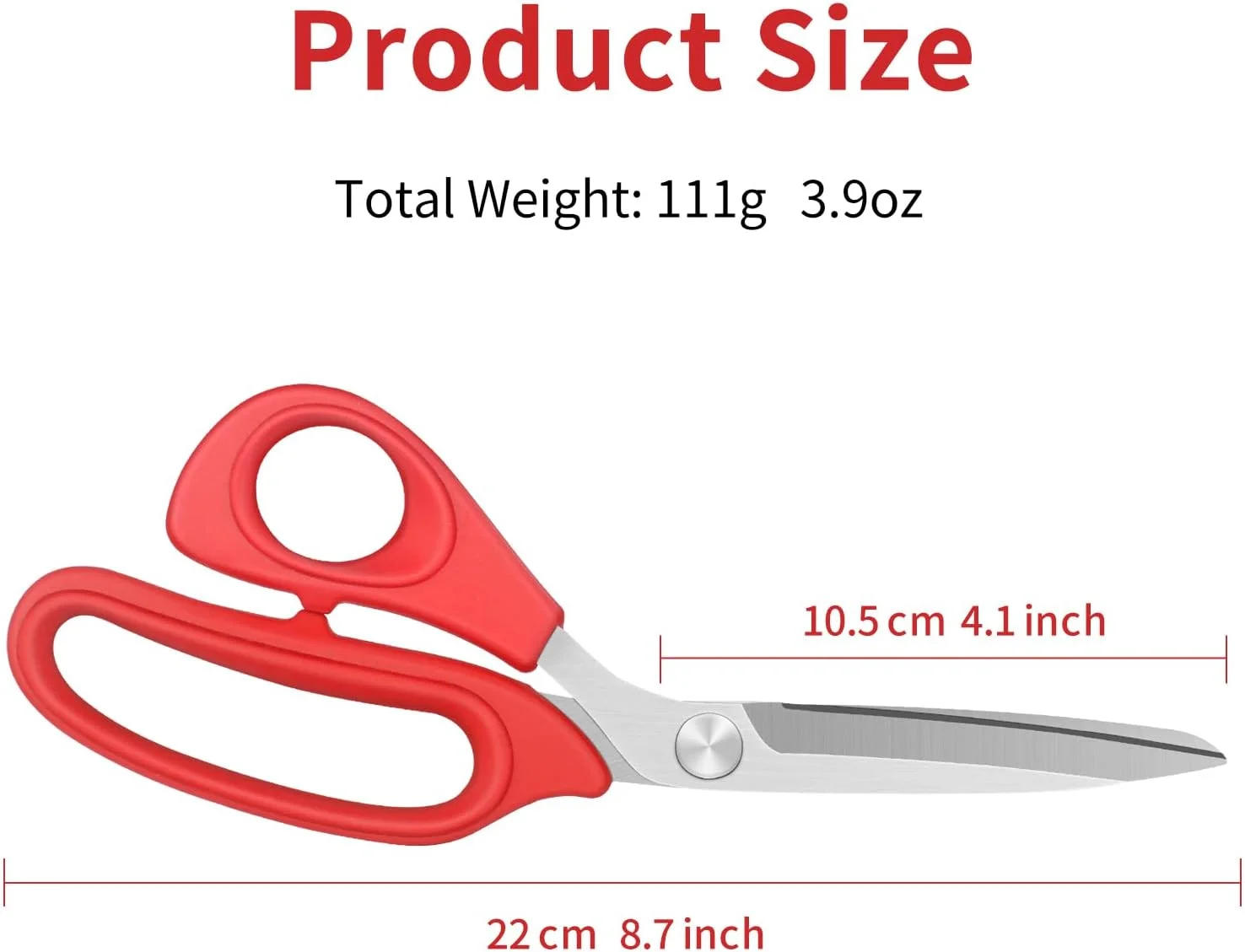 قیچی خیاطی چپ دست Vutyvve برای برش پارچه، لباس، منسوجات، چرم، 22 سانتی متر، قیچی خیاطی، قرمز قیچی خیاطی چپ دست Vutyvve برای برش پارچه، لباس، منسوجات، چرم، 22 سانتی متر، قیچی خیاطی، قرمز