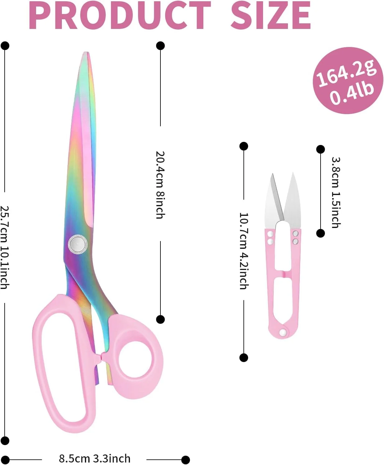 قیچی پارچه و خیاطی Vutyvve، قیچی خیاطی روکش تیتانیوم استیل ضد زنگ، قیچی خیاطی سنگین برای برش پارچه، لباس، منسوجات، قیچی آبی آسمانی 9.2 اینچی، قیچی نخ، مجموعه 2 عددی قیچی پارچه و خیاطی Vutyvve، قیچی خیاطی روکش تیتانیوم استیل ضد زنگ، قیچی خیاطی سنگین برای برش پارچه، لباس، منسوجات، قیچی آبی آسمانی 9.2 اینچی، قیچی نخ، مجموعه 2 عددی