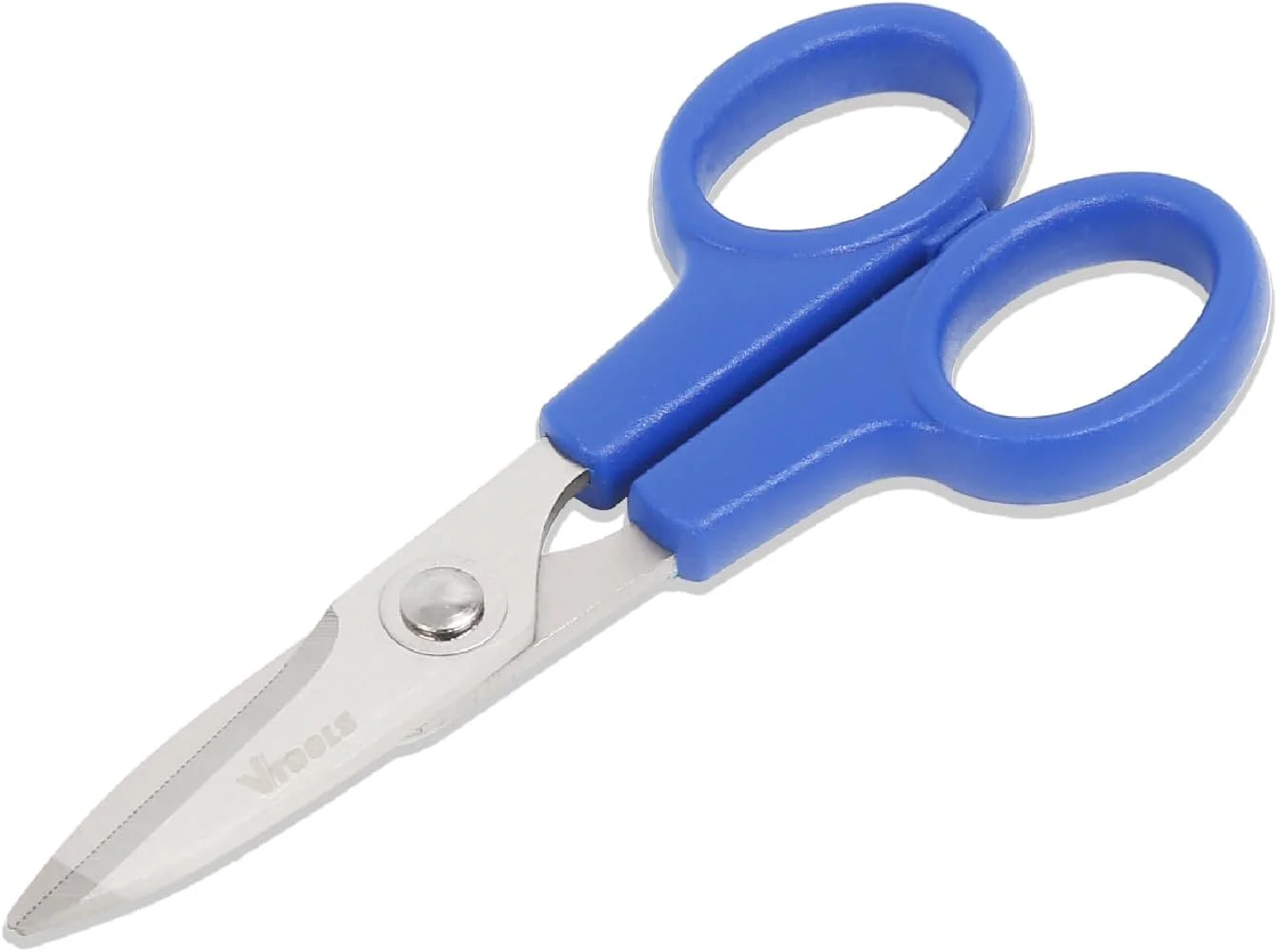 قیچی چند منظوره 140 میلی متری VTOOLS با دسته ABS، قیچی تیغه استیل ضد زنگ با دستگیره راحت، ایده آل برای کاردستی، دفتر، مدرسه، خیاطی، آبی، VT2241