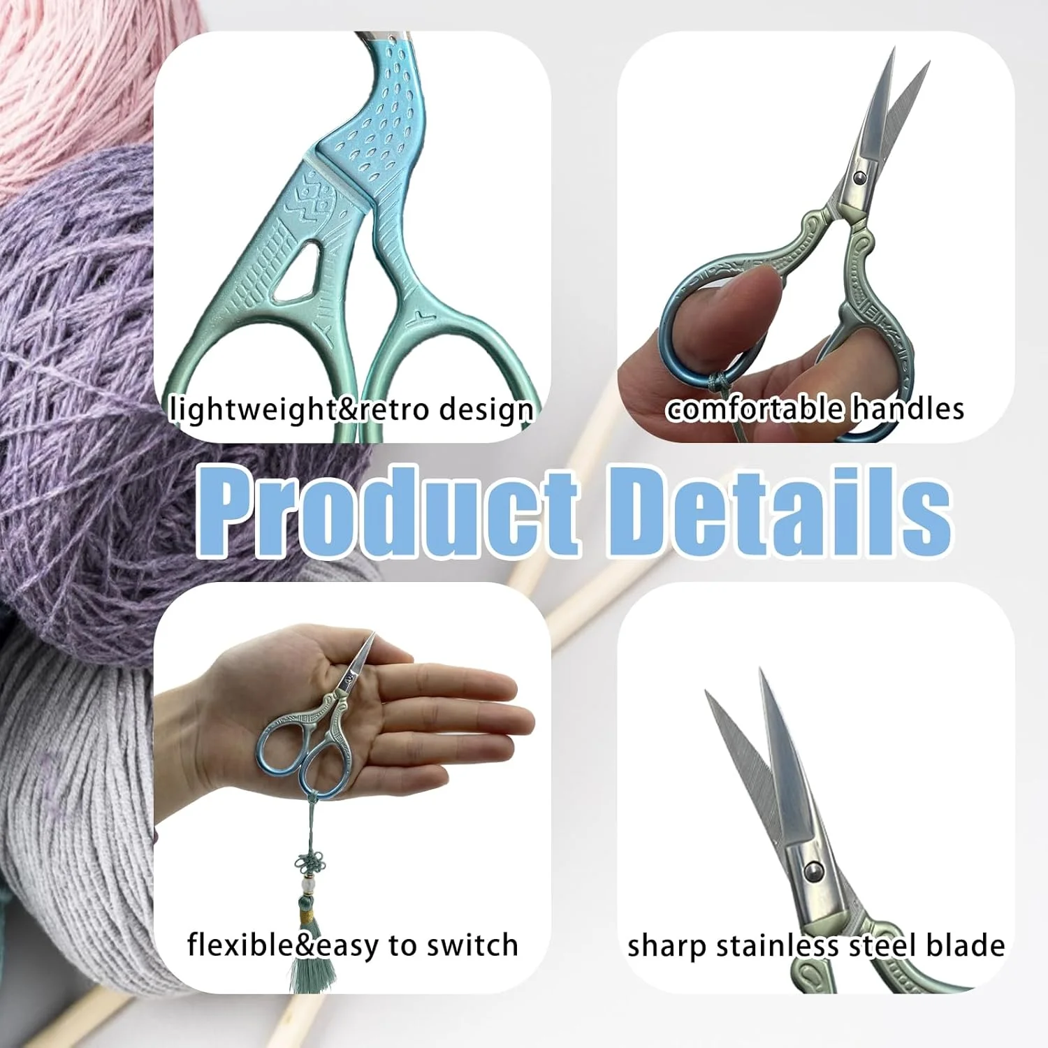 قیچی گلدوزی VPB، 2 عددی، کوچک، تیز، استیل ضد زنگ، برای خیاطی، پارچه، کوک متقاطع، نخ کشی، سوزن دوزی، تزیینات صنایع دستی با روکش PU آبی، برای کارهای هنری گلدوزی و استفاده روزانه قیچی گلدوزی VPB، 2 عددی، کوچک، تیز، استیل ضد زنگ، برای خیاطی، پارچه، کوک متقاطع، نخ کشی، سوزن دوزی، تزیینات صنایع دستی با روکش PU آبی، برای کارهای هنری گلدوزی و استفاده روزانه