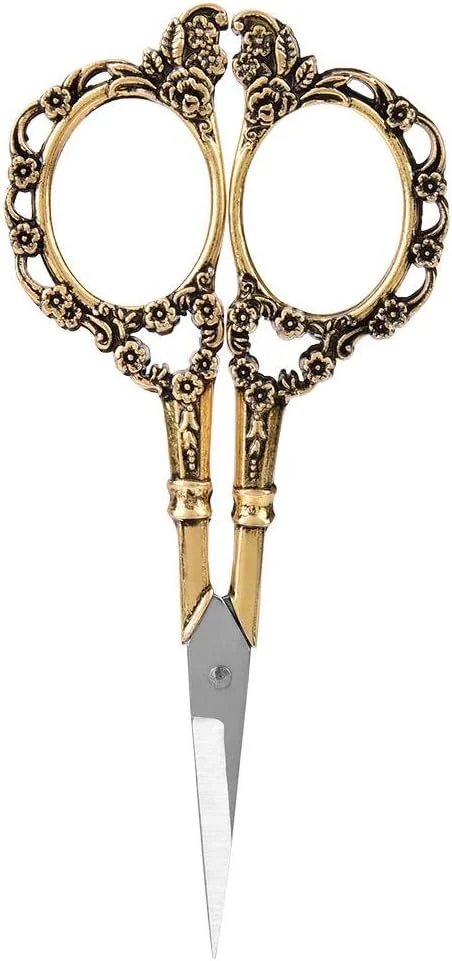 قیچی خیاطی استیل طرح گلدار و دست دوز وینتیج Vulendu (طلایی) قیچی خیاطی استیل طرح گلدار و دست دوز وینتیج Vulendu (طلایی)