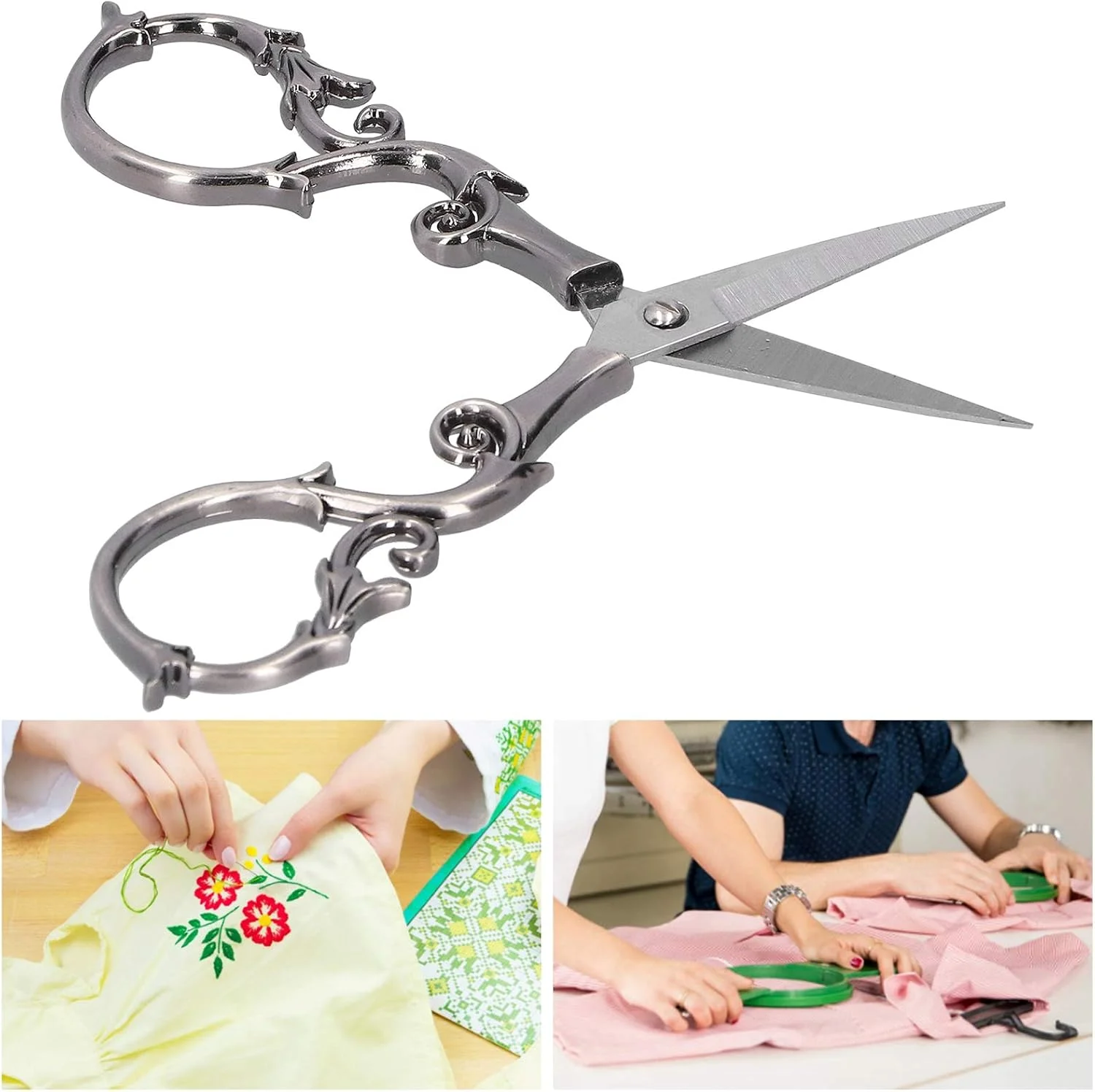 قیچی استیل ضد زنگ طرح انگور، قیچی های ظریف و قدیمی برای خیاطی، ابزارهای برش گلدوزی کوچک و قدیمی DIY قیچی استیل ضد زنگ طرح انگور، قیچی های ظریف و قدیمی برای خیاطی، ابزارهای برش گلدوزی کوچک و قدیمی DIY