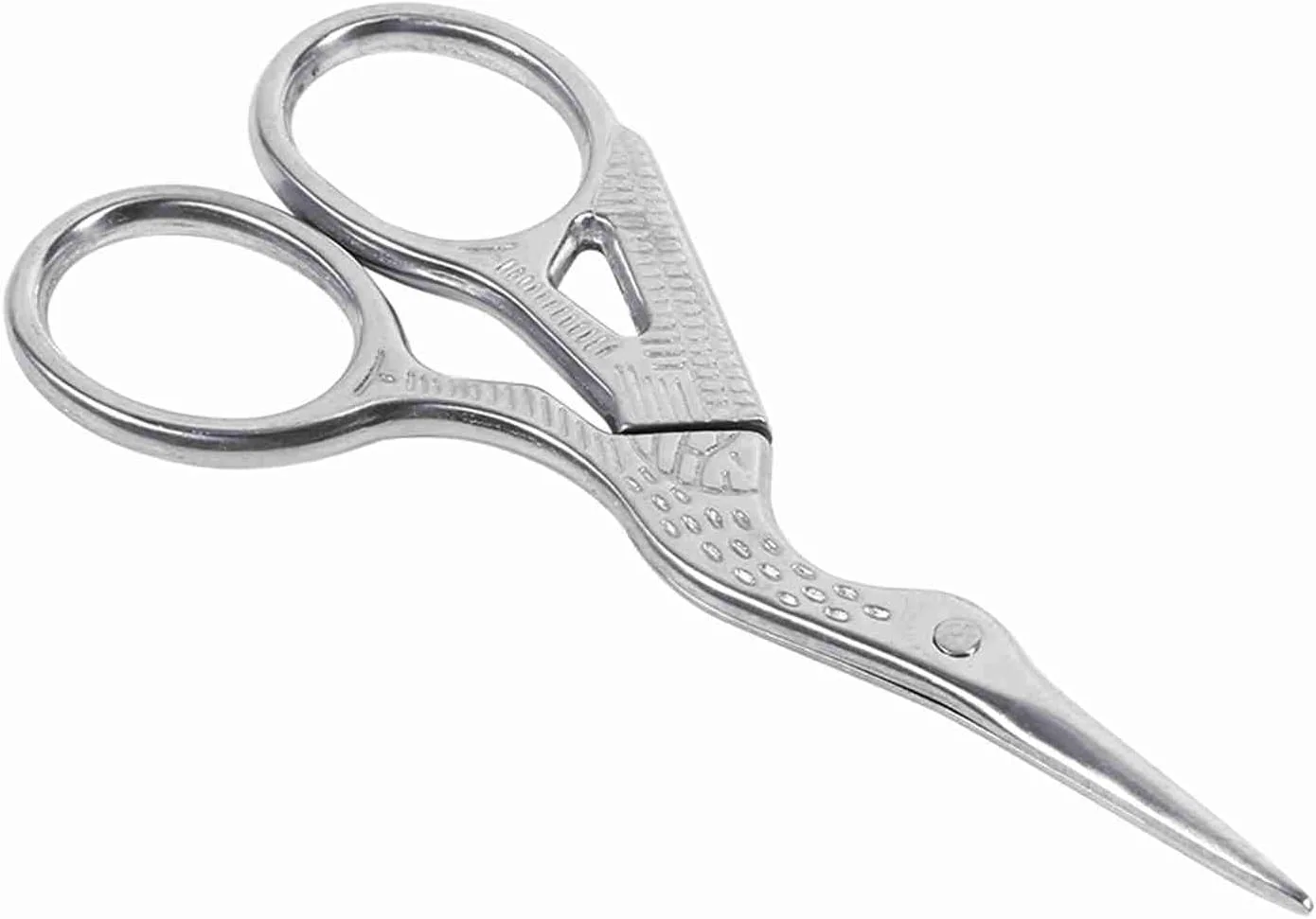 قیچی طرح درنا استیل ضد زنگ وینتیج برای صنایع دستی، خیاطی و گلدوزی (نقره ای)