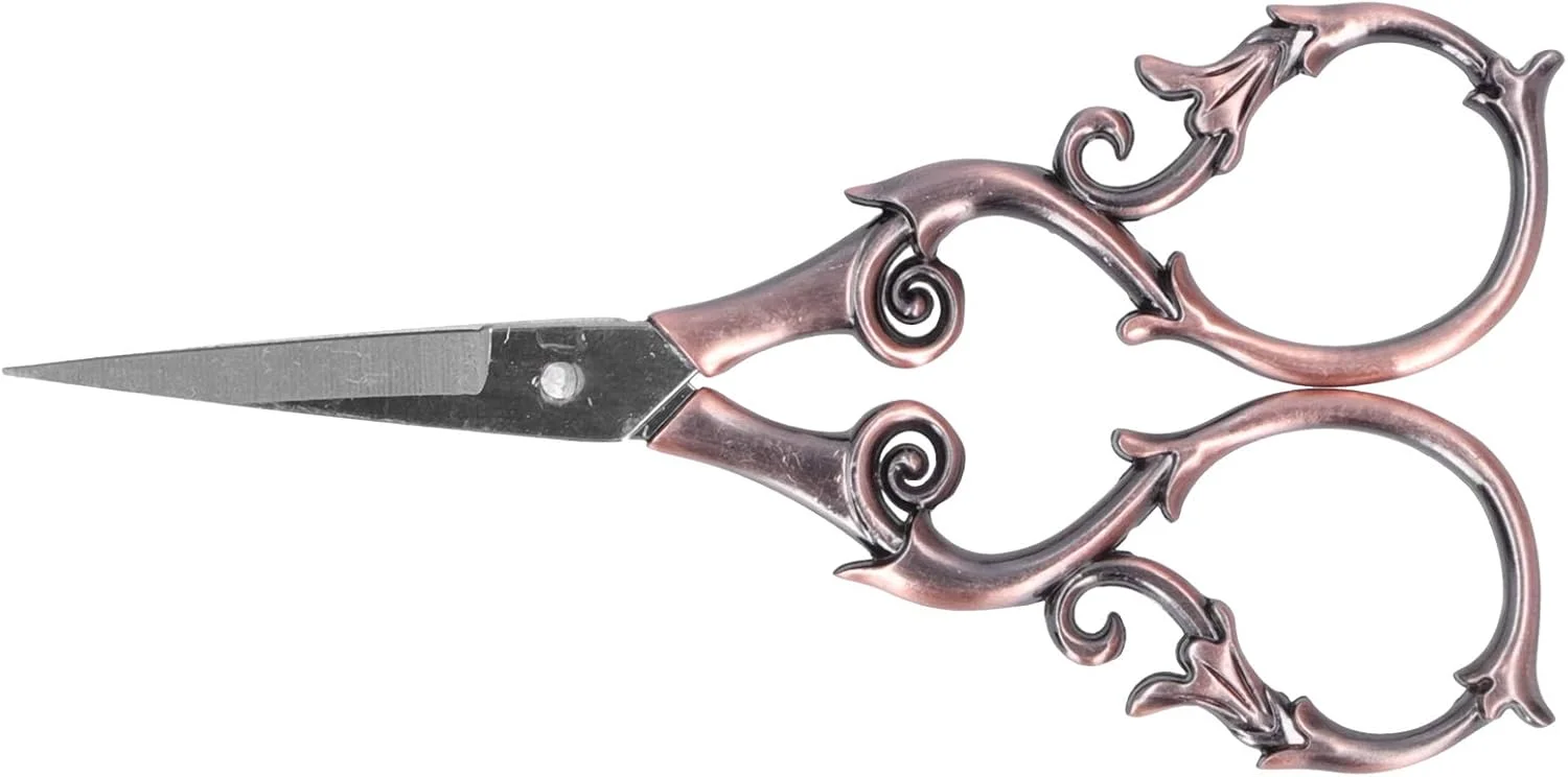 قیچی استیل ضد زنگ طرح انگور، قیچی های ظریف و قدیمی برای خیاطی، ابزارهای برش گلدوزی کوچک قدیمی