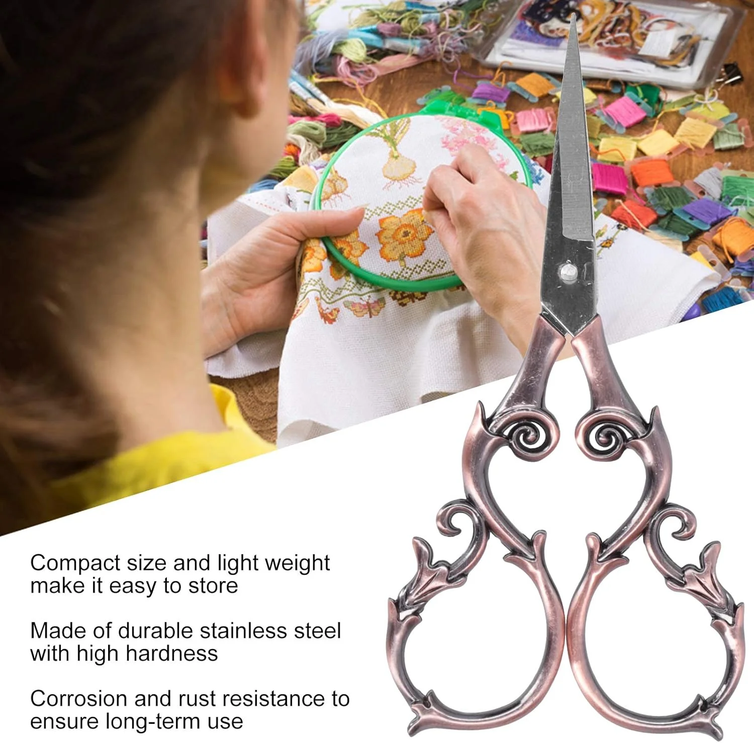 قیچی استیل ضد زنگ طرح انگور، قیچی های ظریف و قدیمی برای خیاطی، ابزارهای برش گلدوزی کوچک قدیمی قیچی استیل ضد زنگ طرح انگور، قیچی های ظریف و قدیمی برای خیاطی، ابزارهای برش گلدوزی کوچک قدیمی