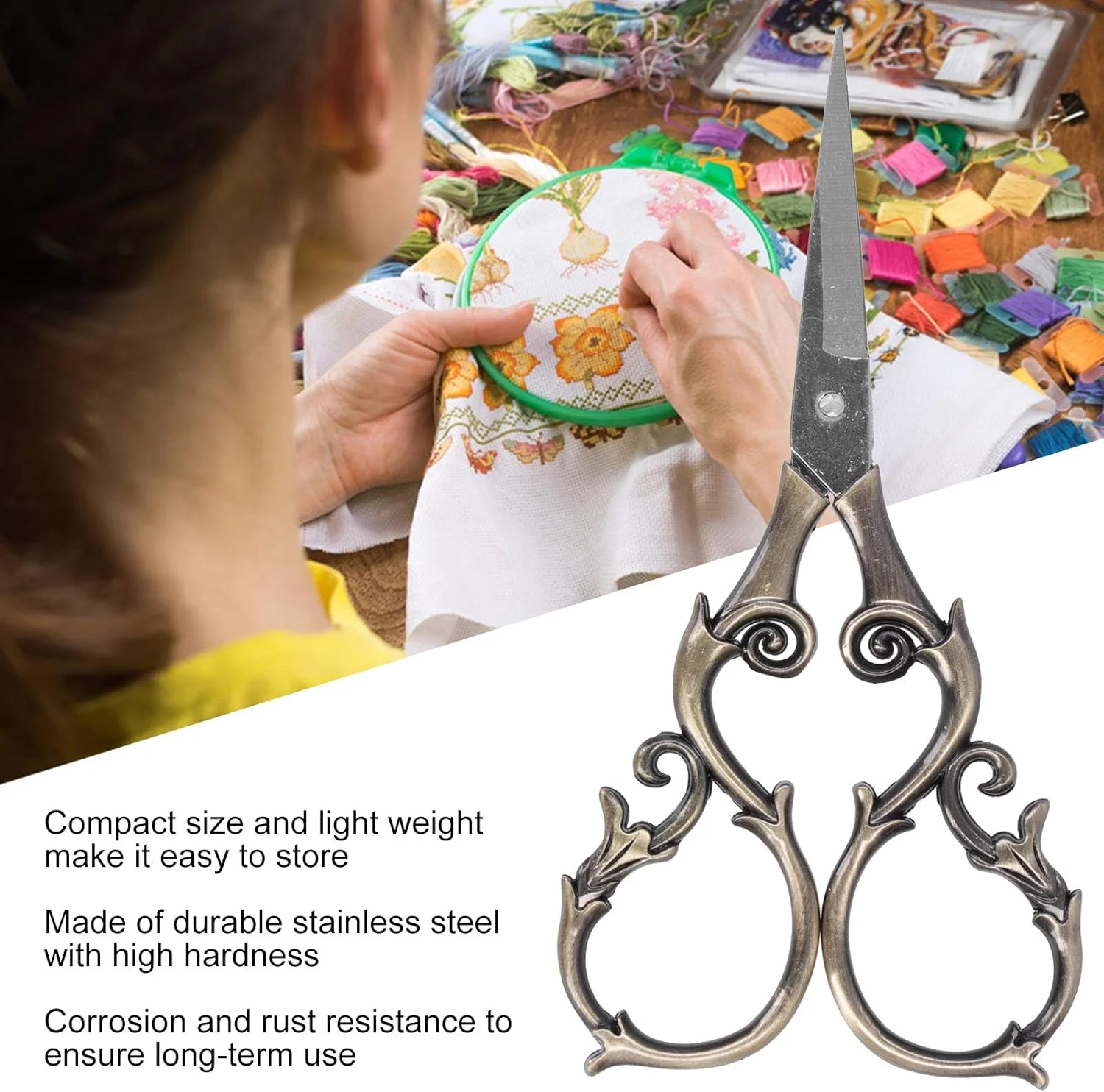 قیچی استیل ضد زنگ طرح انگور، قیچی های ظریف و قدیمی برای خیاطی، ابزارهای برش گلدوزی کوچک و قدیمی قیچی استیل ضد زنگ طرح انگور، قیچی های ظریف و قدیمی برای خیاطی، ابزارهای برش گلدوزی کوچک و قدیمی