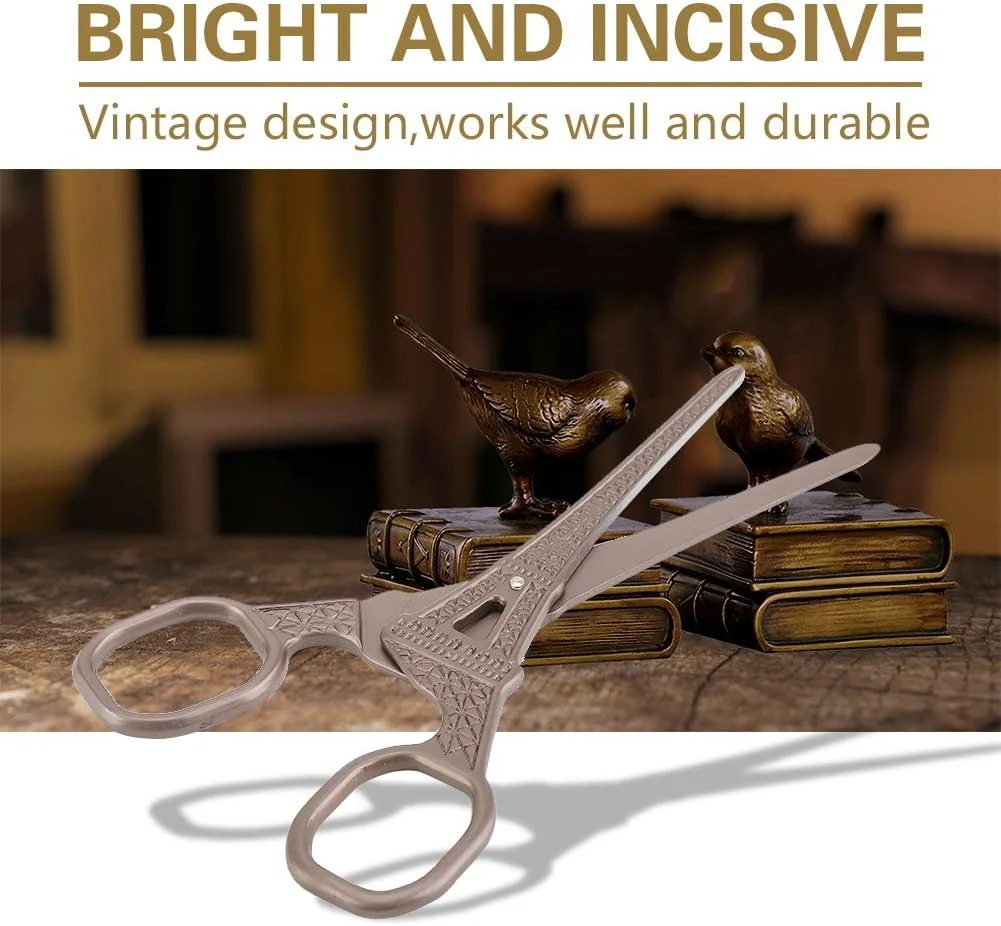 قیچی خیاطی استیل ضد زنگ طرح کلاسیک ابزار برش و صنایع دستی DIY (قیچی برج ایفل قهوه ای) قیچی خیاطی استیل ضد زنگ طرح کلاسیک ابزار برش و صنایع دستی DIY (قیچی برج ایفل قهوه ای)