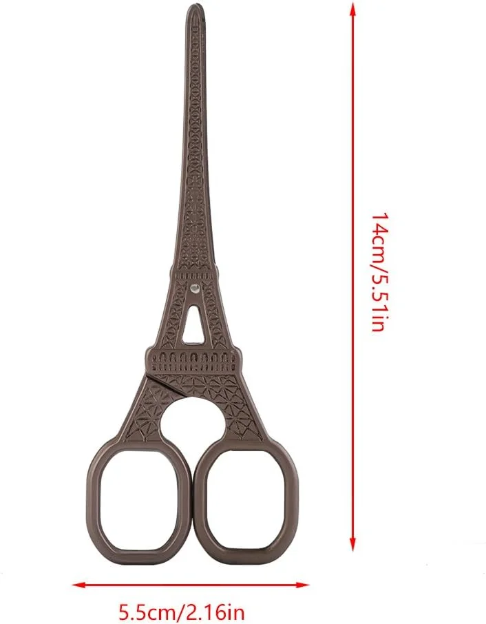 قیچی خیاطی استیل ضد زنگ طرح کلاسیک ابزار برش و صنایع دستی DIY (قیچی برج ایفل قهوه ای) قیچی خیاطی استیل ضد زنگ طرح کلاسیک ابزار برش و صنایع دستی DIY (قیچی برج ایفل قهوه ای)