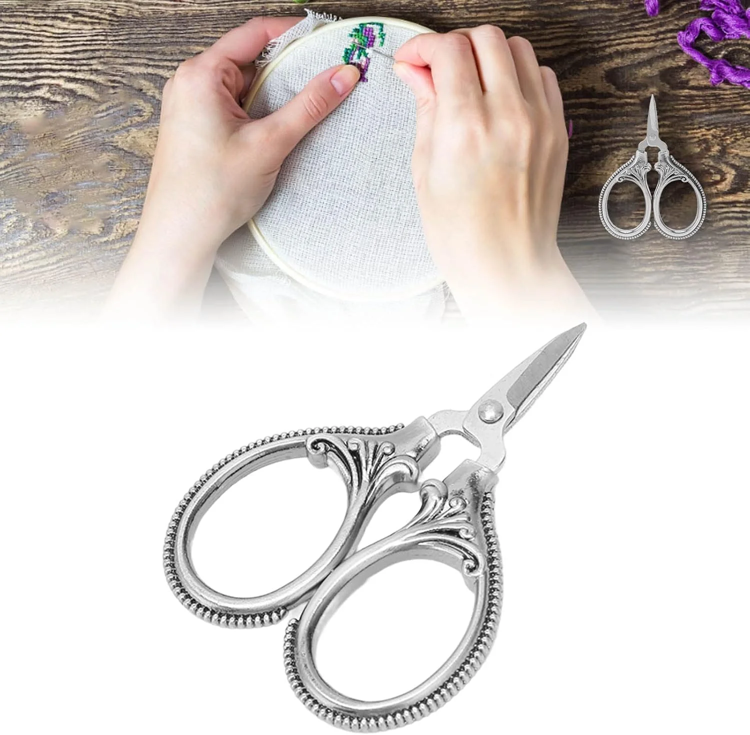 قیچی جیبی مینیاتوری طرح قدیمی، قیچی استیل ضد زنگ برای خیاطی و کارهای دستی، جمع و جور و سبک قیچی جیبی مینیاتوری طرح قدیمی، قیچی استیل ضد زنگ برای خیاطی و کارهای دستی، جمع و جور و سبک