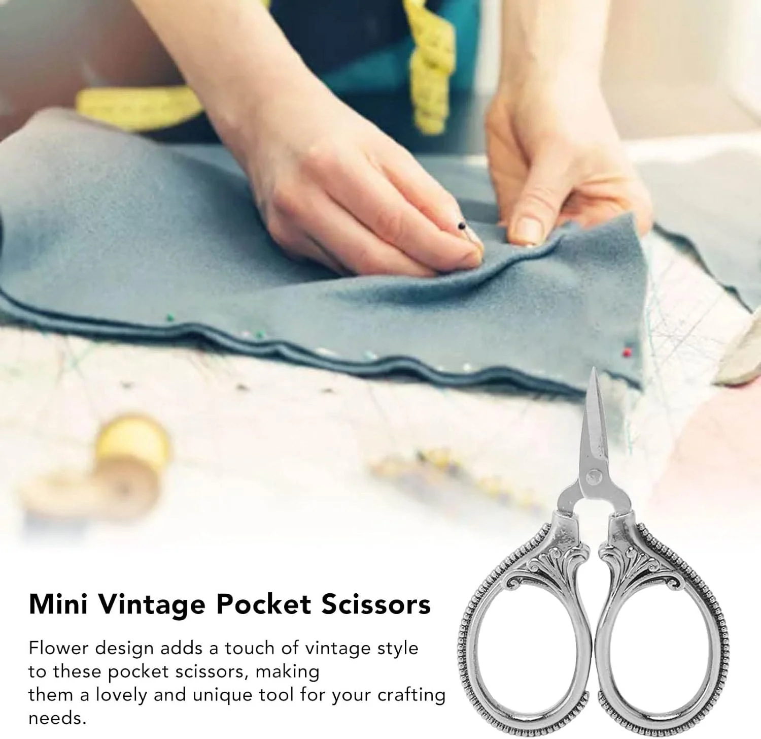 قیچی جیبی مینیاتوری طرح قدیمی، قیچی استیل ضد زنگ برای خیاطی و کارهای دستی، جمع و جور و سبک قیچی جیبی مینیاتوری طرح قدیمی، قیچی استیل ضد زنگ برای خیاطی و کارهای دستی، جمع و جور و سبک